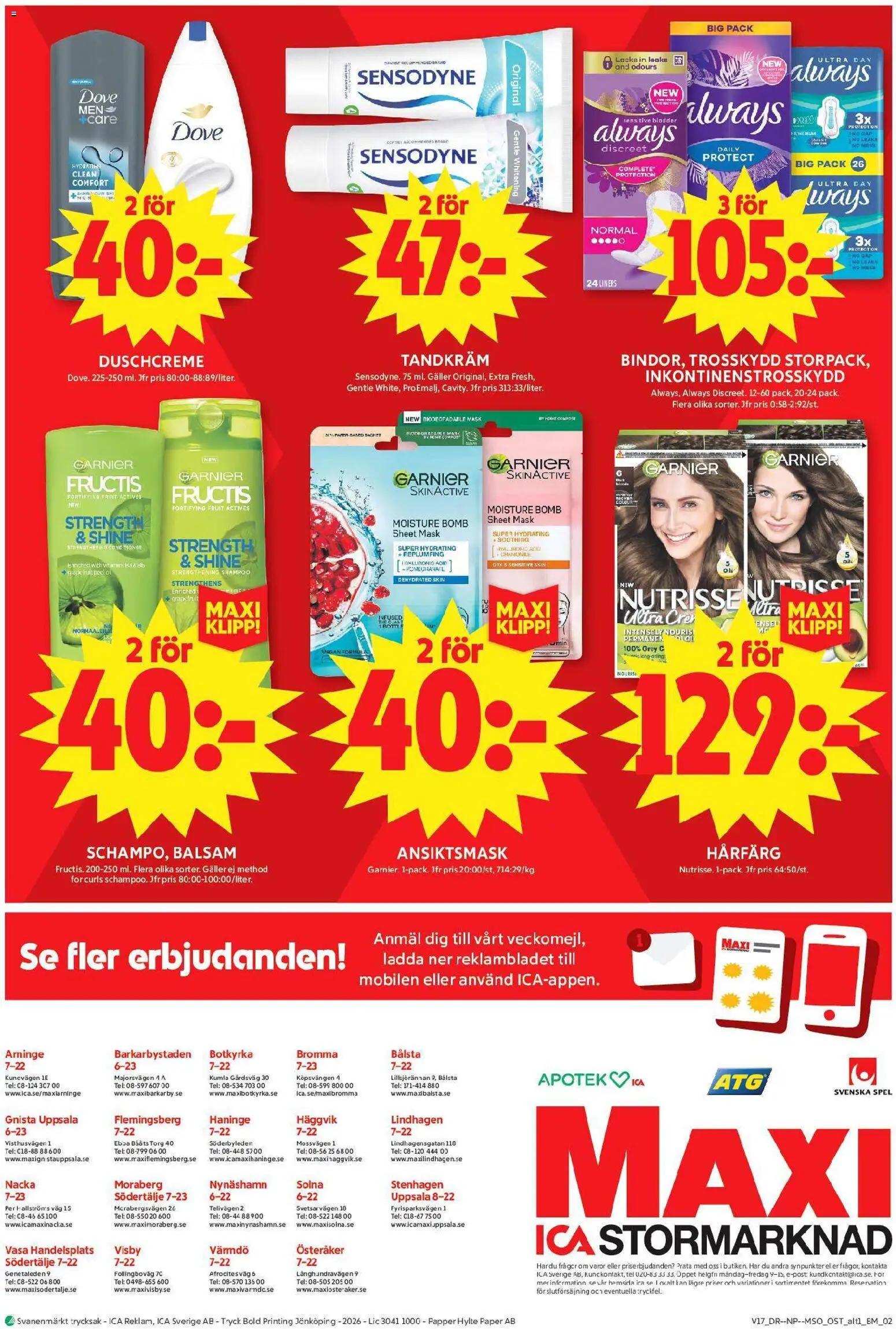 ICA Maxi reklamblad aktuell från 20.04.2026 | Sida: 17 | Produkter: Hårfärg, Tandkräm, Öl, Ansiktsmask