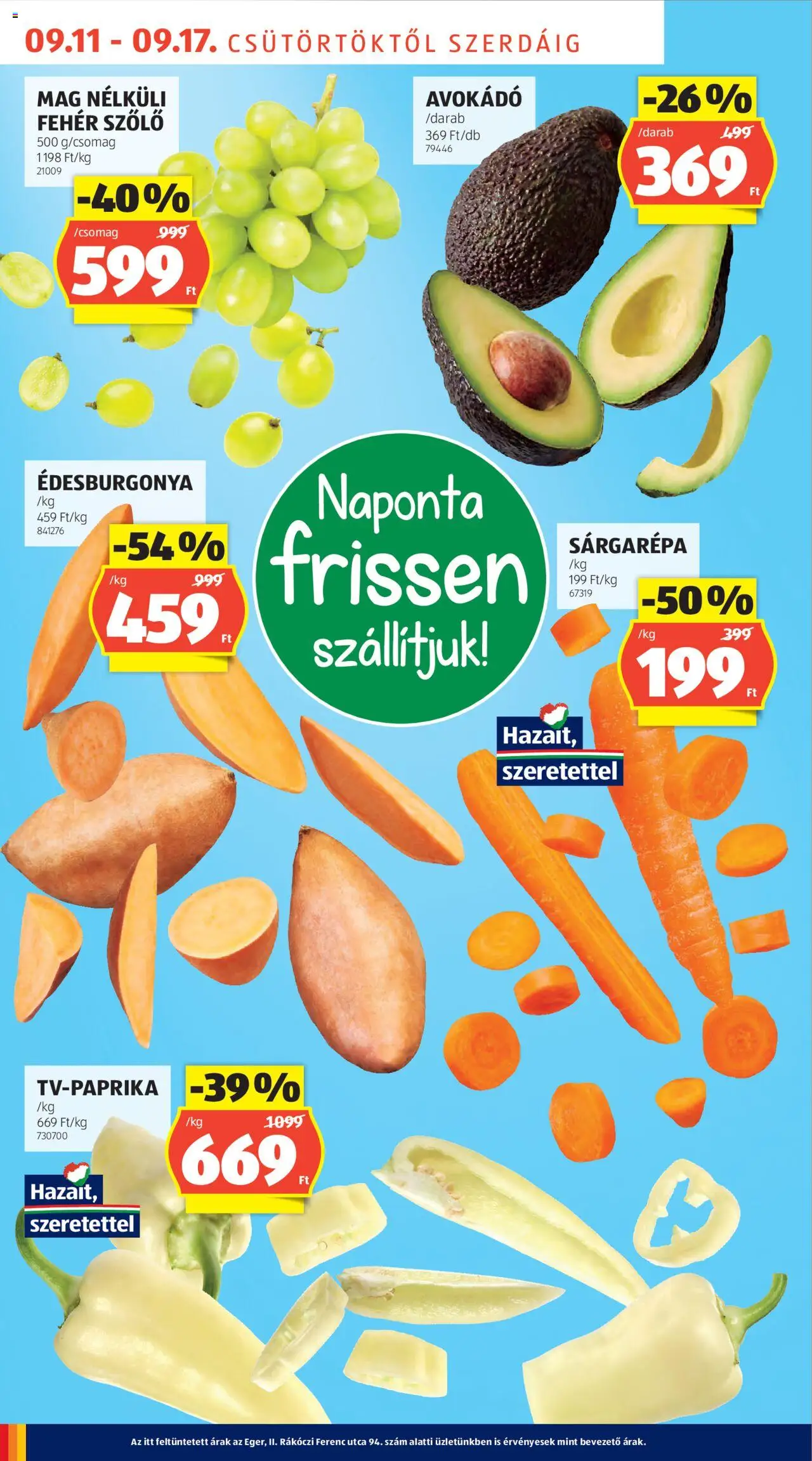 Aldi akciós ujság - amely érvényes a következő dátumtól: 11.09.2025 | Oldal: 6 | Termékek: Szőlő, TV, Édesburgonya, Avokádó