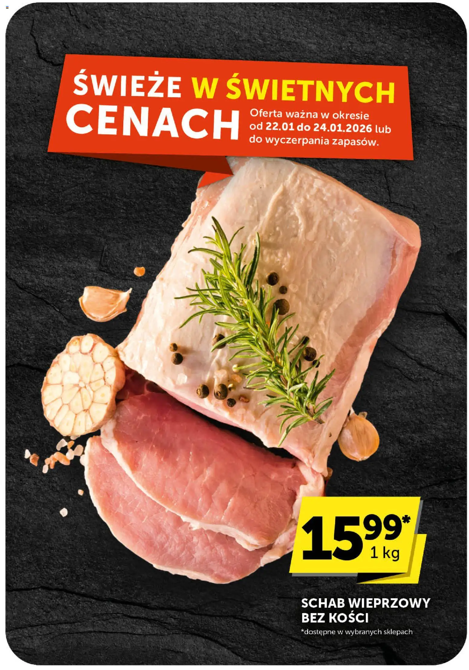 Euro Sklep Gazetka od 22.01.2026 | Strona: 7 | Produkty: Schab, Schab wieprzowy, Schab wieprzowy bez kości