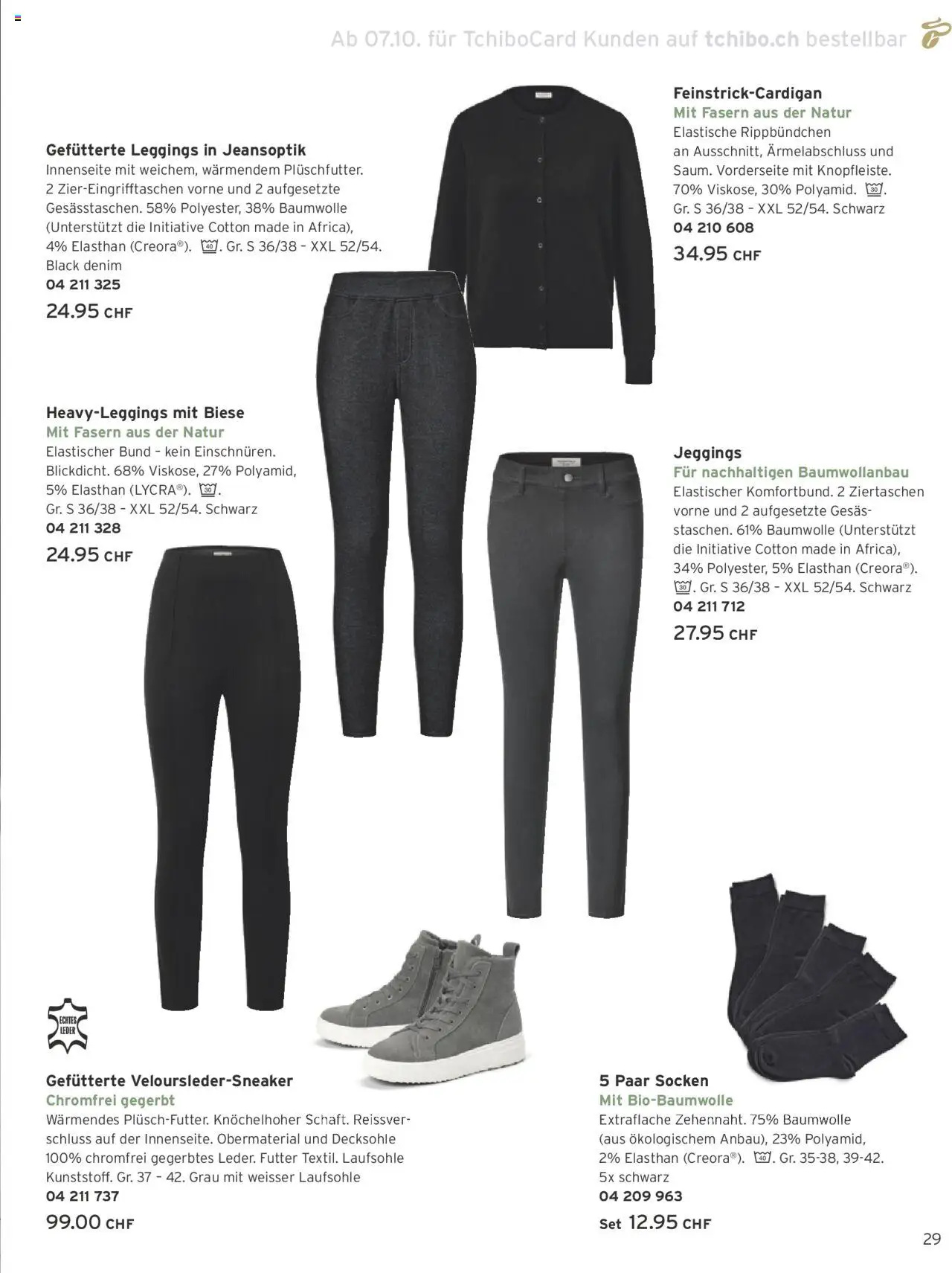 Tchibo Aktionen – gültig ab 10.10.2025 | Seite: 29 | Produkte: Leggings, Socken