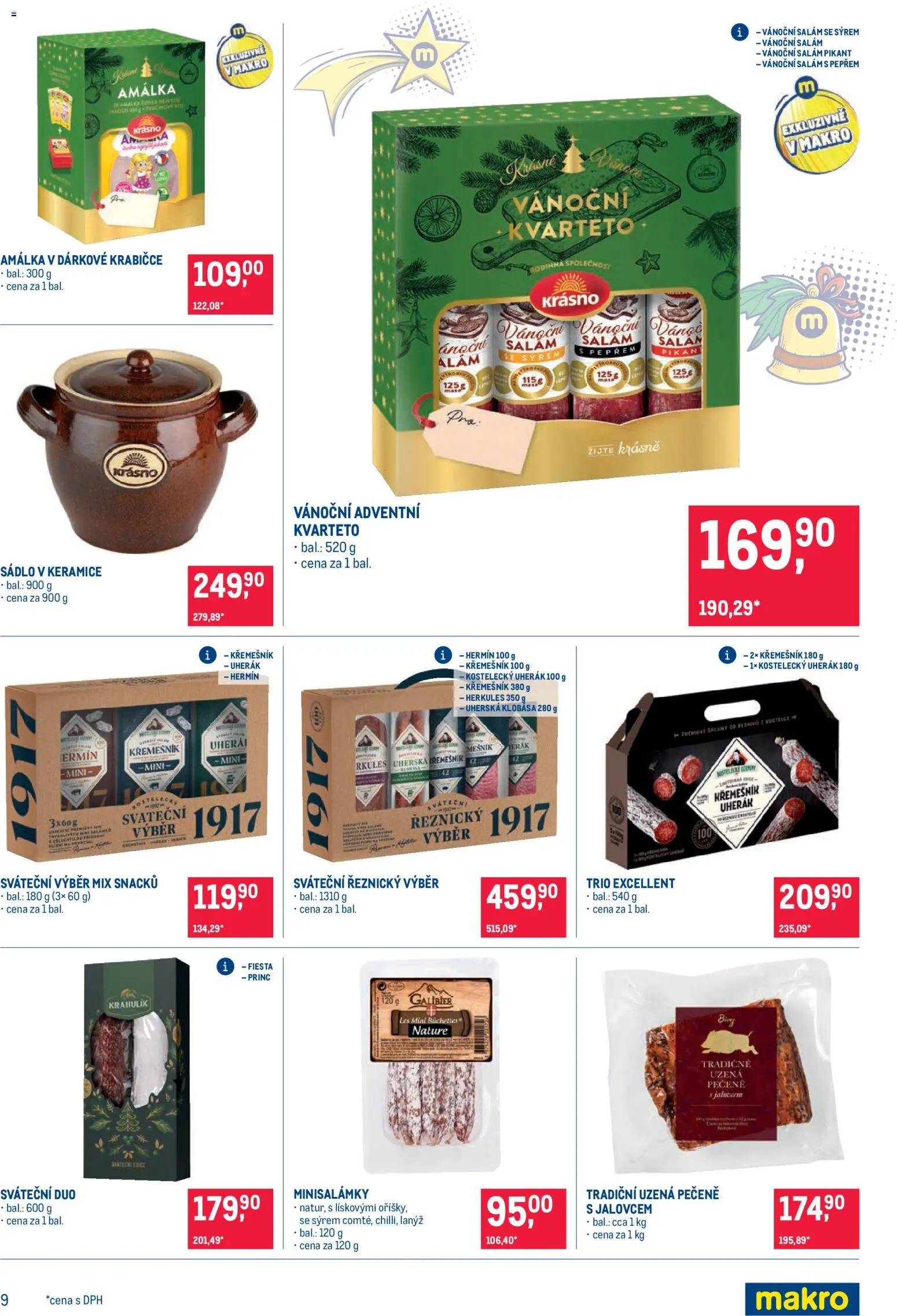 Makro leták - Delikatesy od 19.11.2025 | Strana: 9 | Produkty: Uherák, Salám, Klobása, Mana