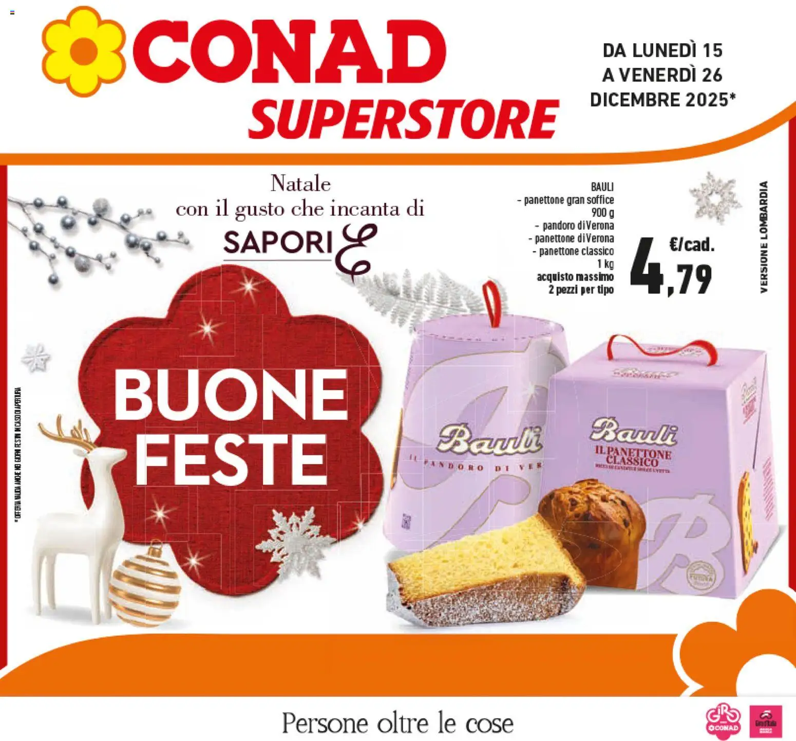 Volantino Conad del 15.12.2025 | Pagina: 1 | Prodotti: Pandoro, Panettone