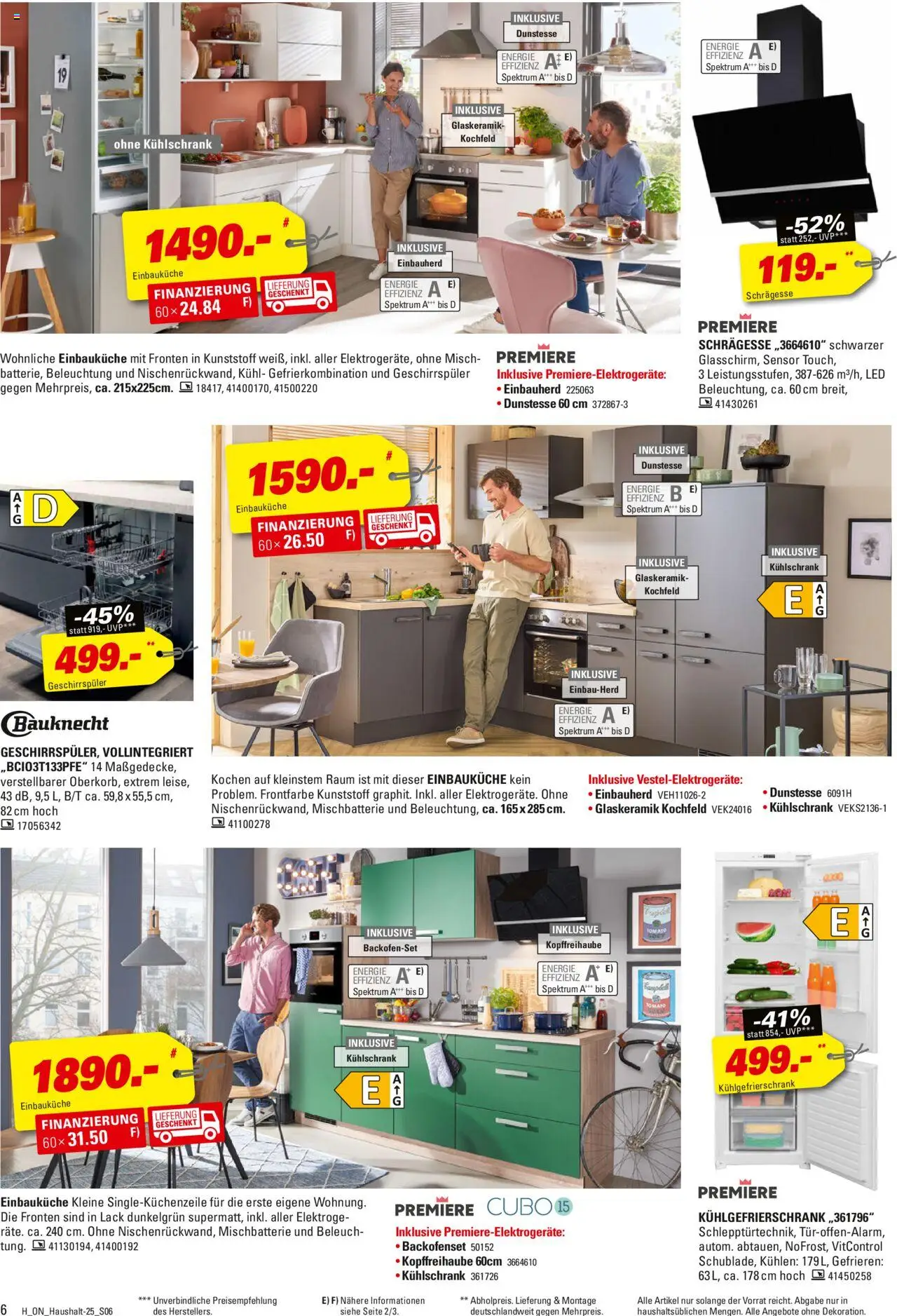 Höffner Küchen Spezial – gültig ab 15.10.2025 | Seite: 6 | Produkte: Geschirrspüler, Einbauküche, Kühlschrank, Kochfeld