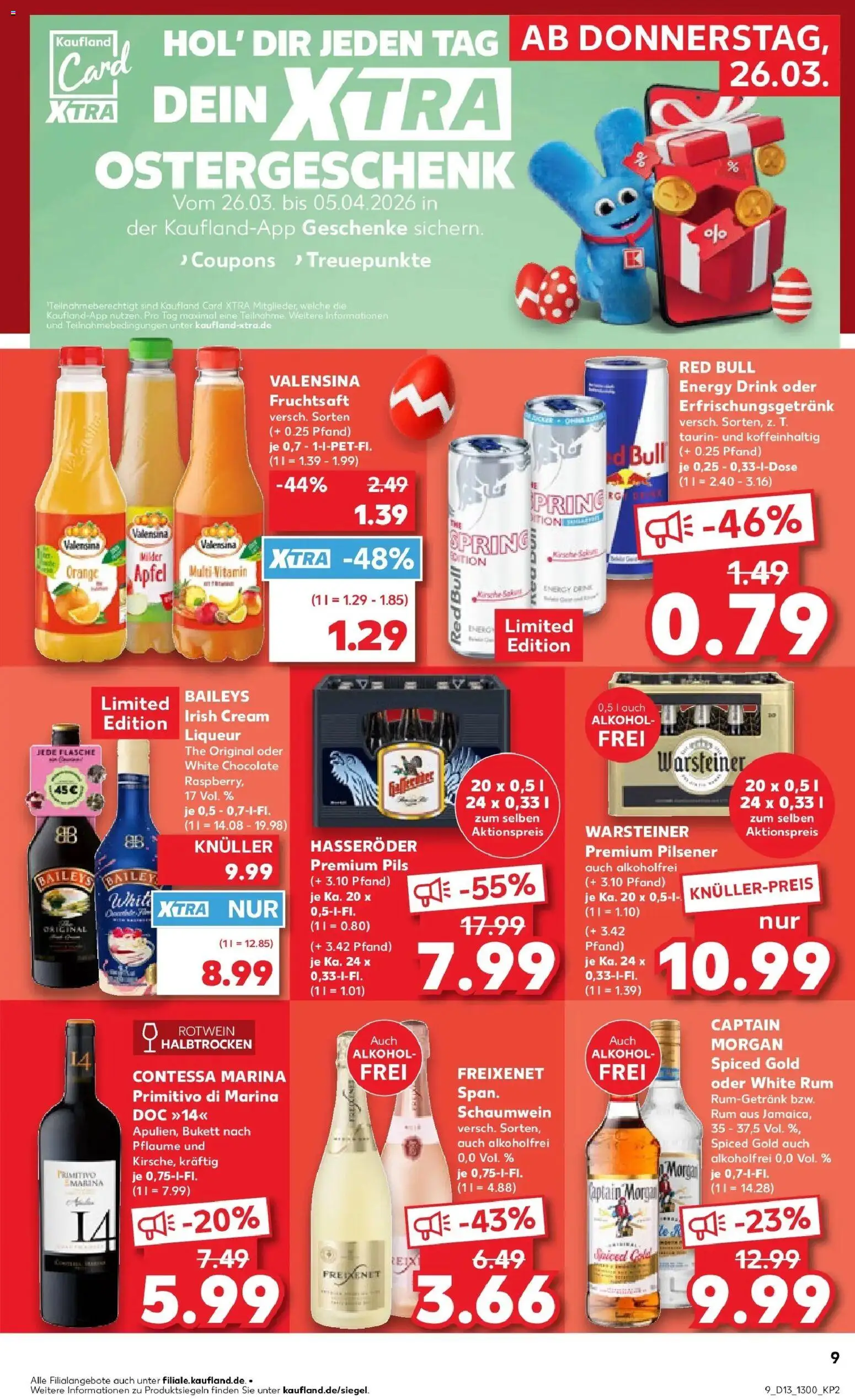 Kaufland Prospekt Bendorf	 – gültig ab 26.03.2026 | Seite: 9 | Produkte: Energy, Rotwein, Baileys, Fruchtsaft
