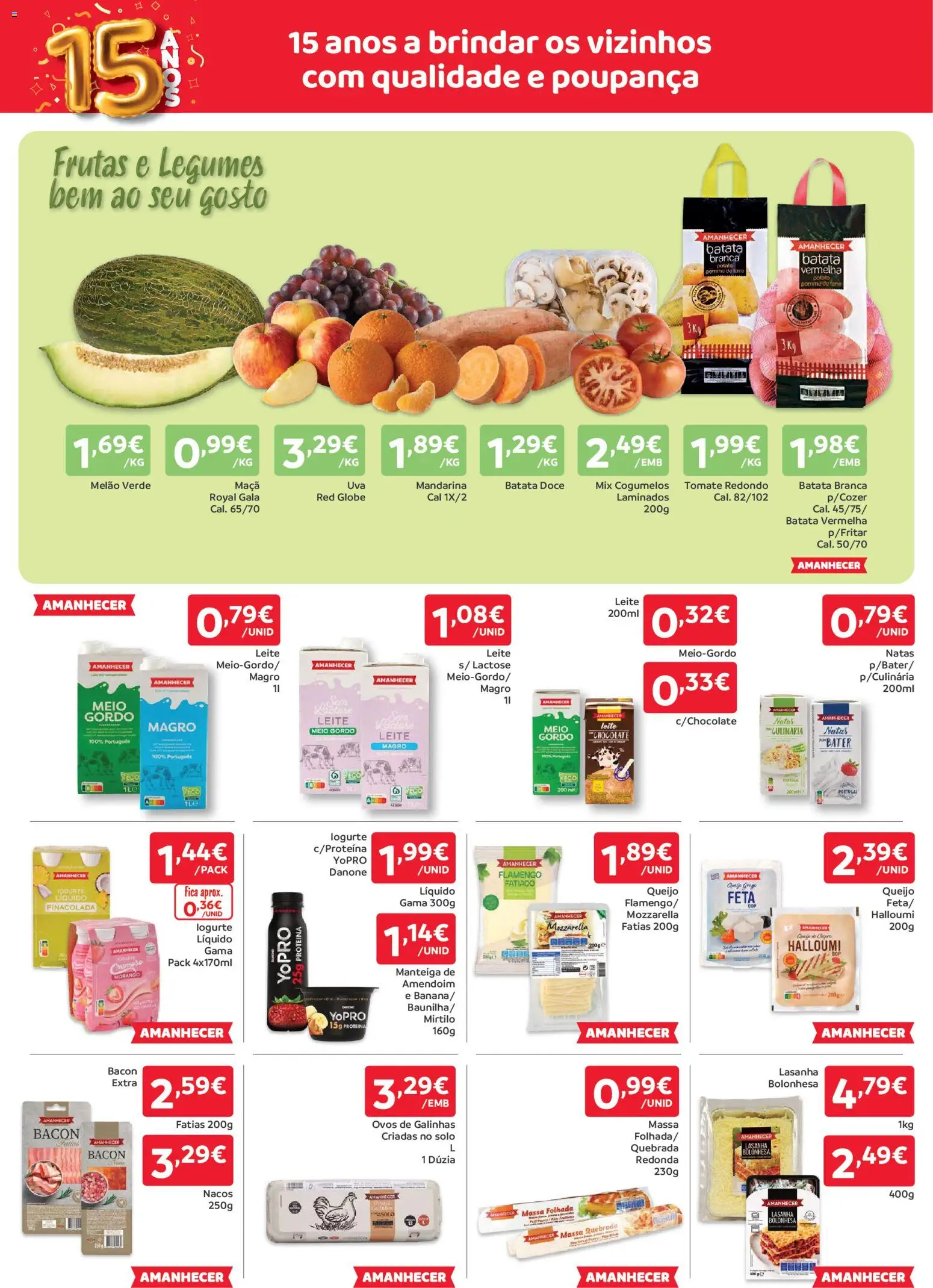Amanhecer folheto │ válido de 26.02.2026 | Página: 2 | Produtos: Leite, Queijo, Maça, Chocolate