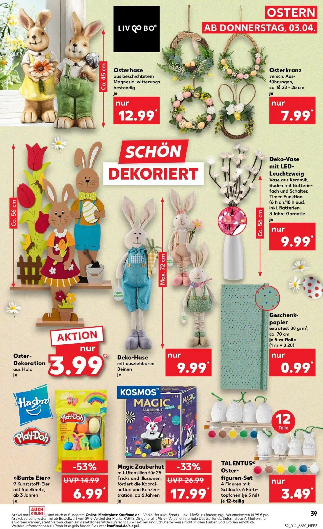 Kaufland - Nürnberg, Fürther Straße 187 - gültig ab dem 03.04.2025 | Seite: 39 | Produkte: Eier, Batterie, Vase