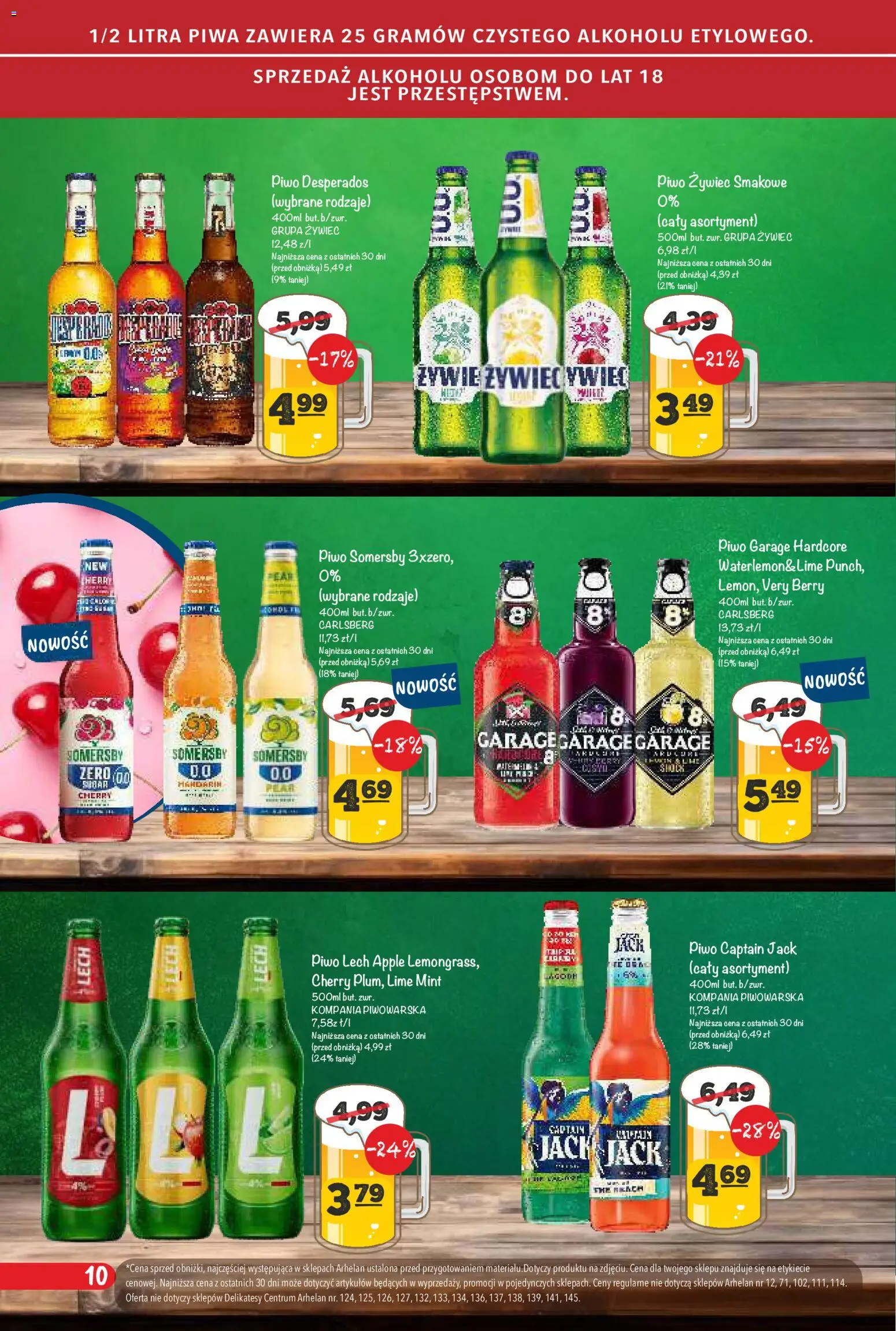 Arhelan gazetka - Grillowanie od 24.04.2026 | Strona: 10 | Produkty: Piwo Somersby, Delikatesy, Piwo, Somersby