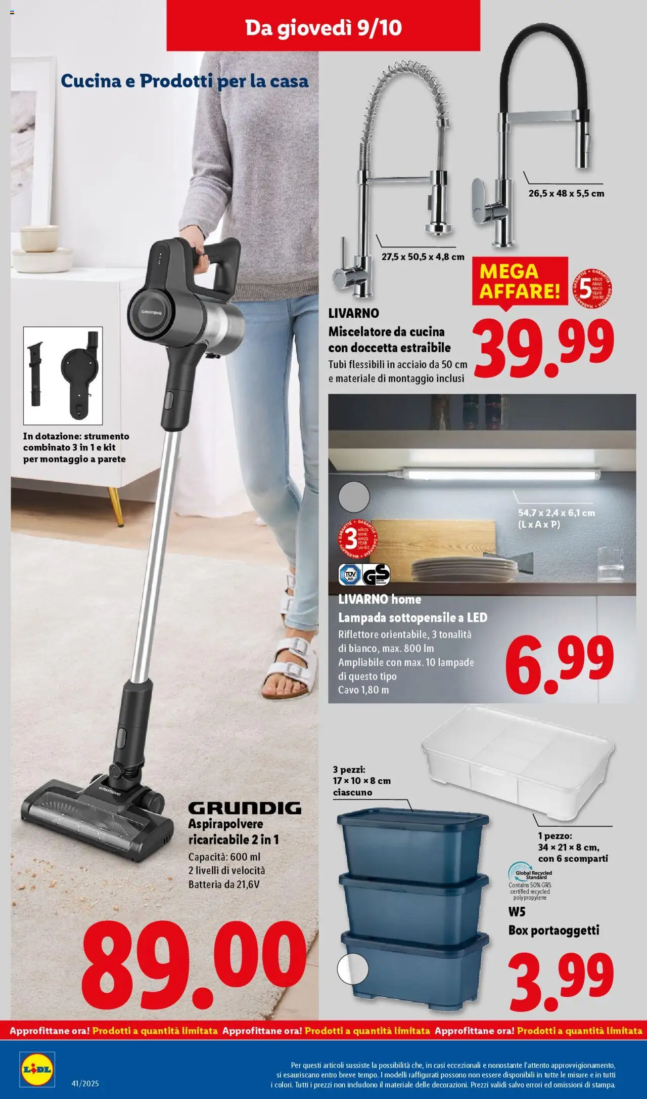 Volantino Lidl del 06.10.2025 | Pagina: 48 | Prodotti: Cavo, Miscelatore, Batteria, Lampada