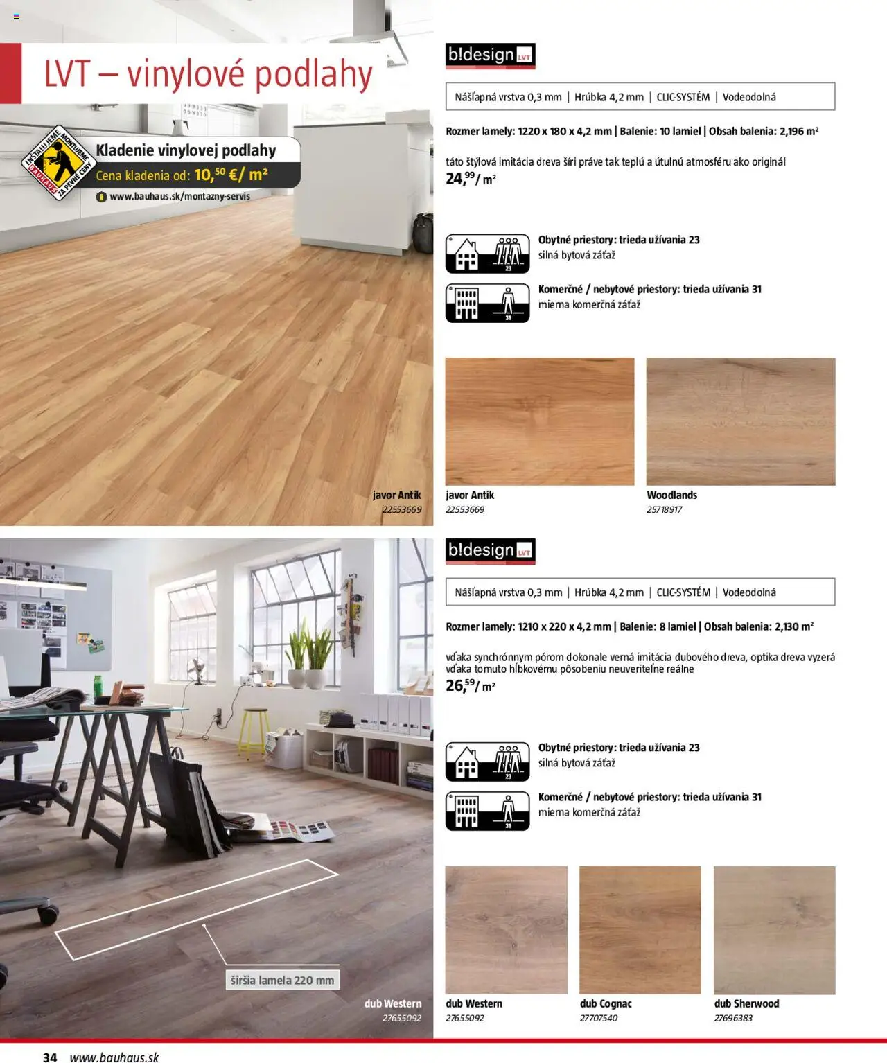Bauhaus katalóg Podlahové krytiny │ platný od 04.08.2025 | Strana: 34 | Produkty: Lamely