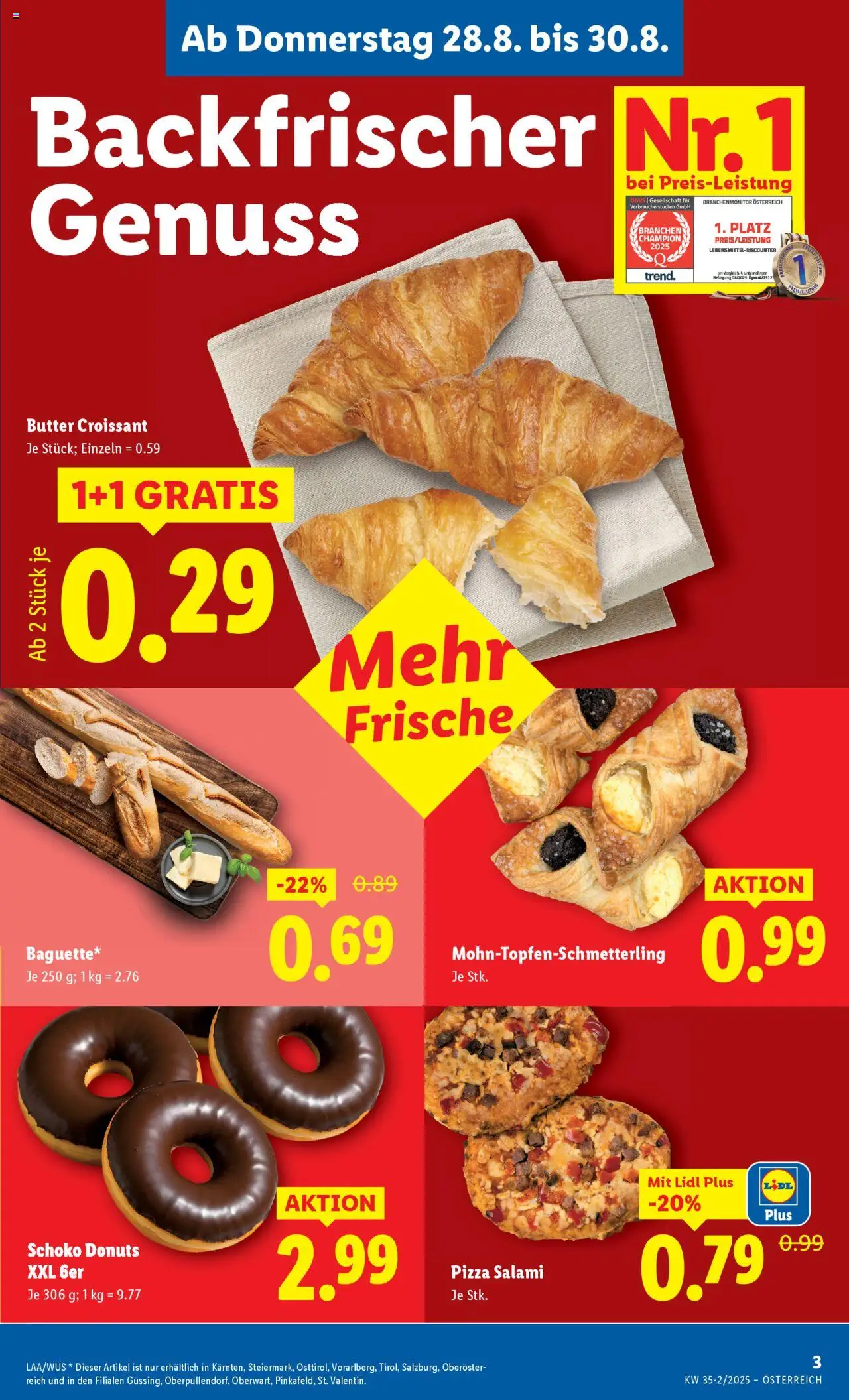 Lidl Flugblatt - Oberpullendorf, Güssing, Oberwart gültig ab 28.08.2025 | Seite: 5 | Produkte: Butter, Salami, Pizza