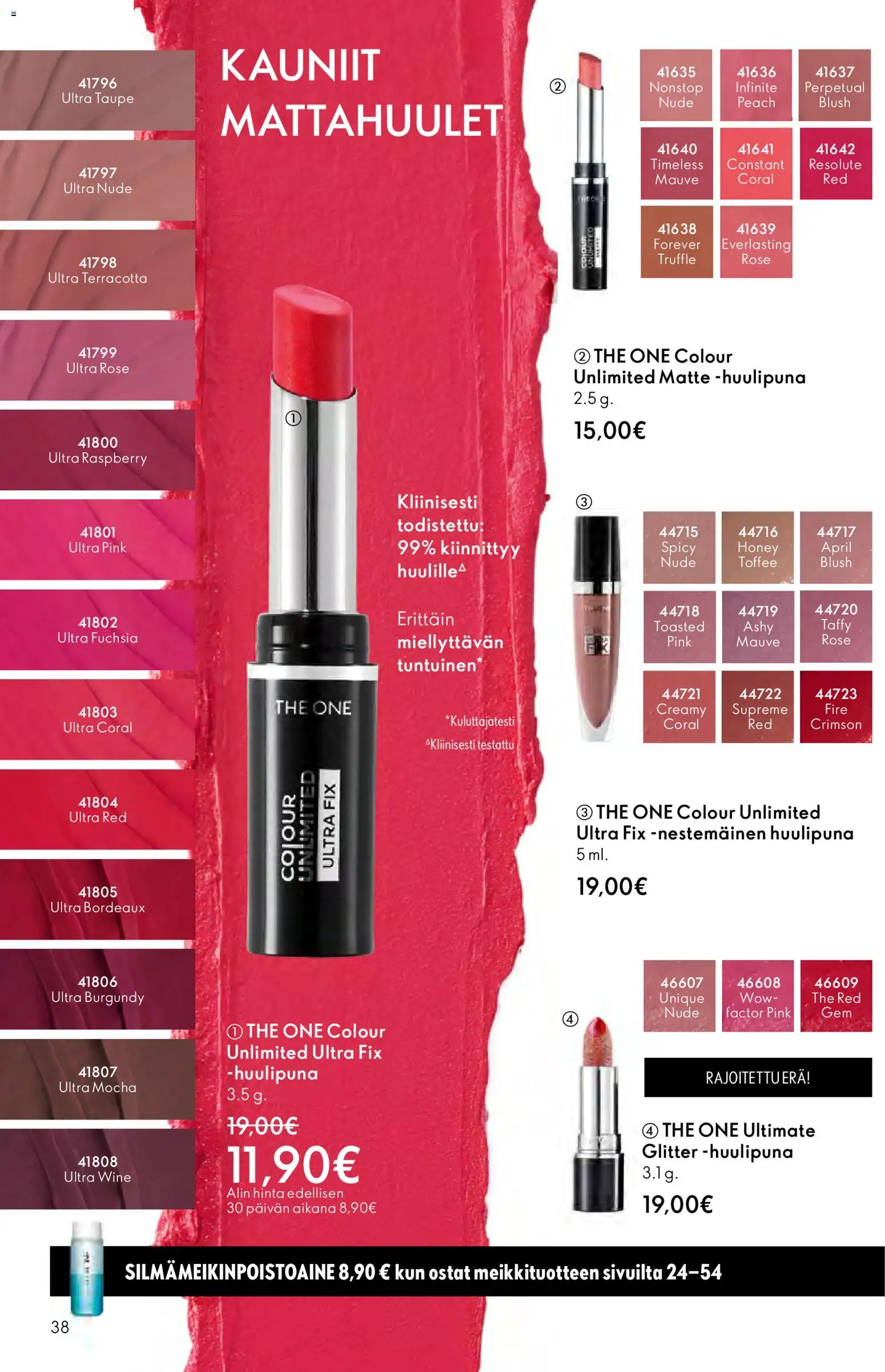 Oriflame - Esite 01 – voimassa 31.12.2025 alkaen | Sivu: 38 | Tuotteet: Huulipuna