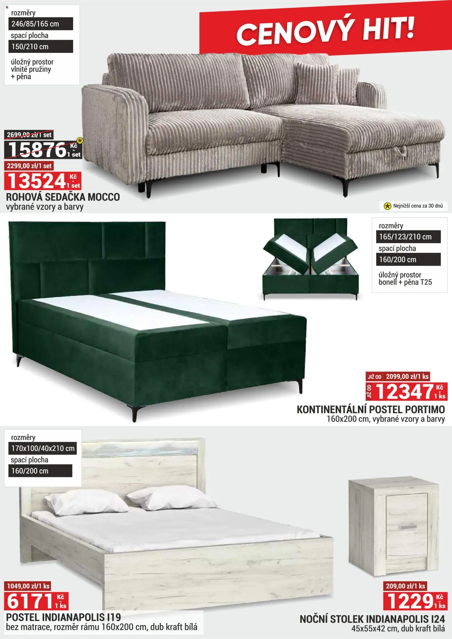 Merkury Market leták od 01.04.2026 | Strana: 21 | Produkty: Postel, Noční stolek, Sedačka, Stolek