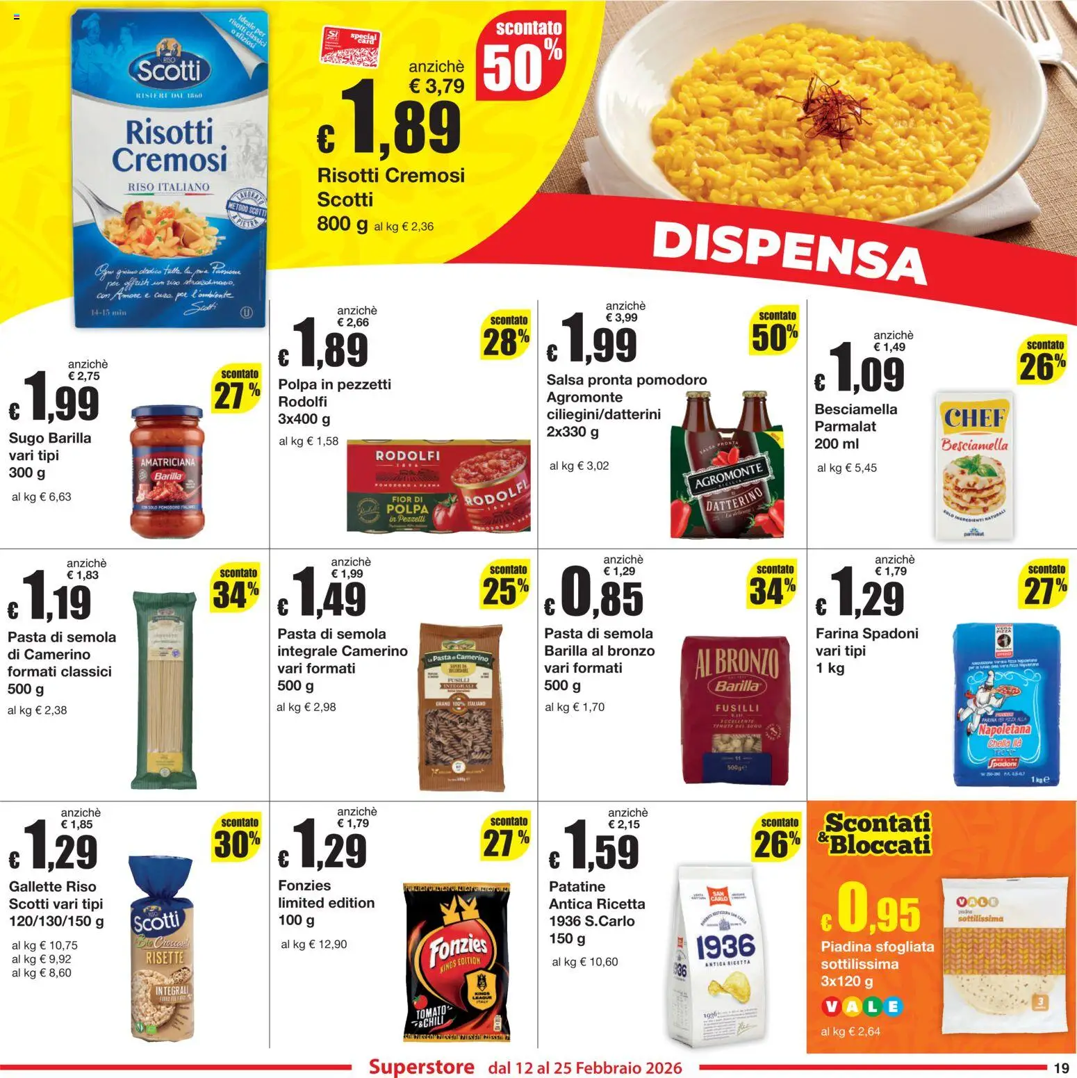 Volantino Sì con Te del 12.02.2026 | Pagina: 19 | Prodotti: Patatine, Gallette, Piadina, Besciamella