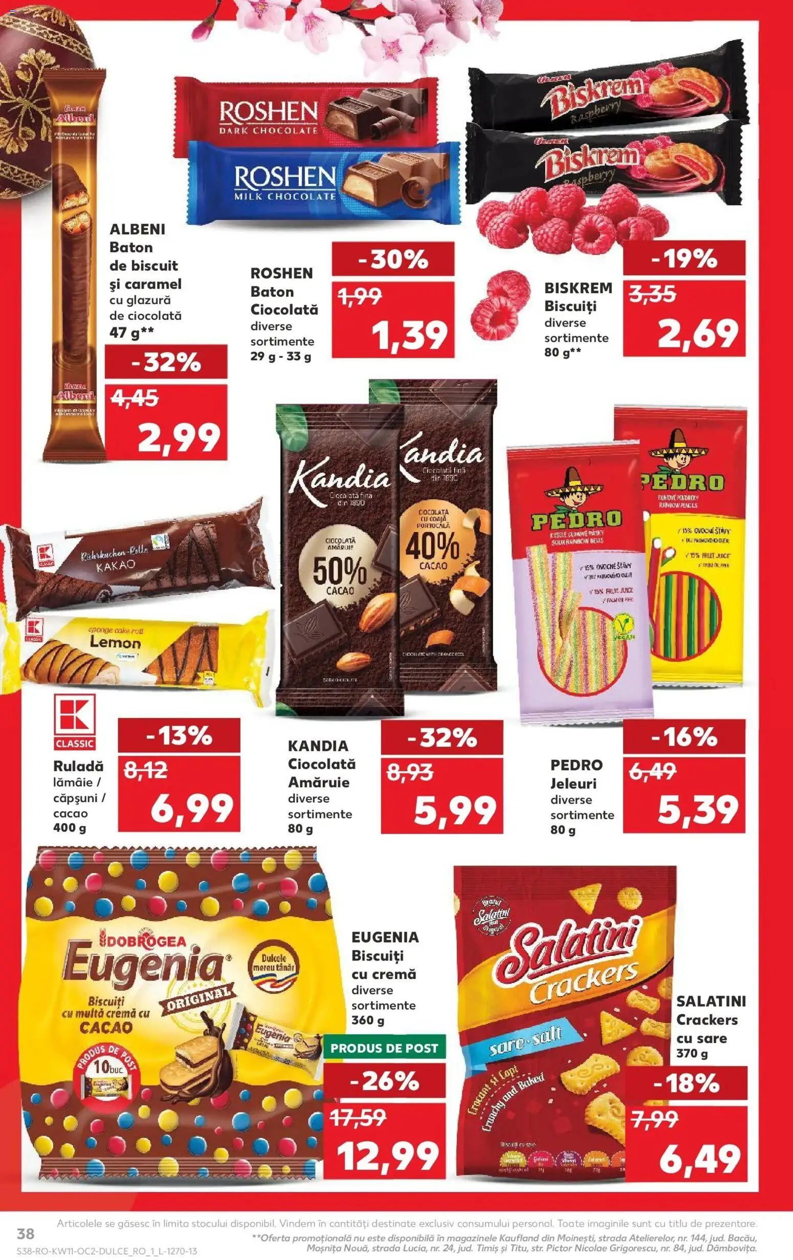 Noul catalog Kaufland – valabil de la 11.03.2026 | Pagină: 38 | Produse: Căpșuni, Cacao, Jeleuri, Lămâie