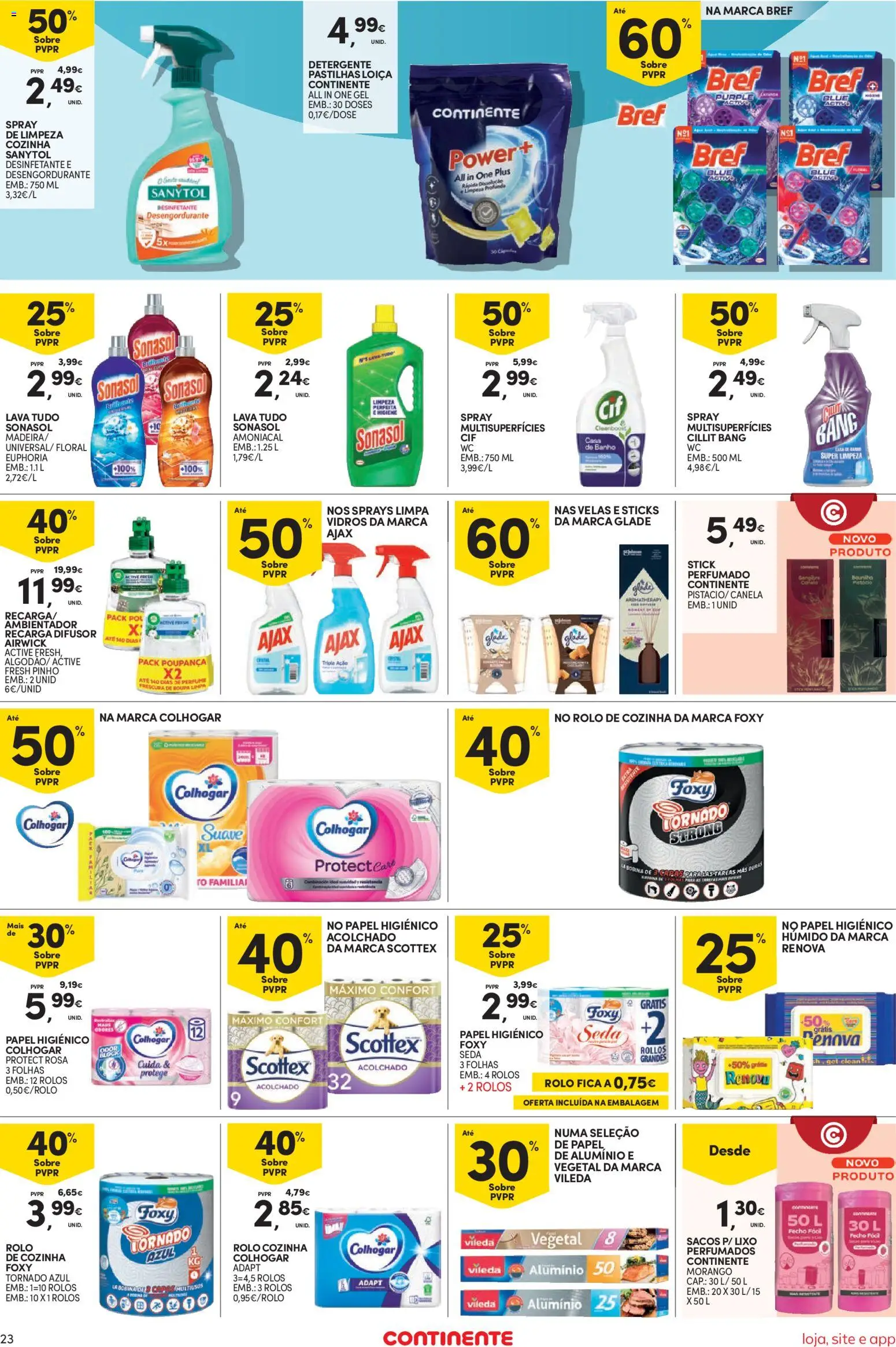Continente Semanal Continente Bom Dia │ válido de 20.01.2026 | Página: 23 | Produtos: Canela, Detergente, Banho, Difusor