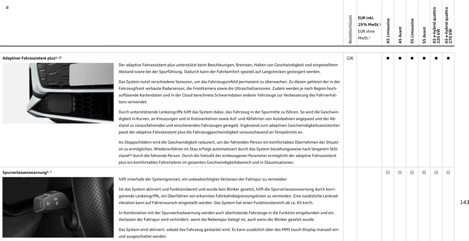 Audi A5 – gültig ab 28.10.2025 | Seite: 143