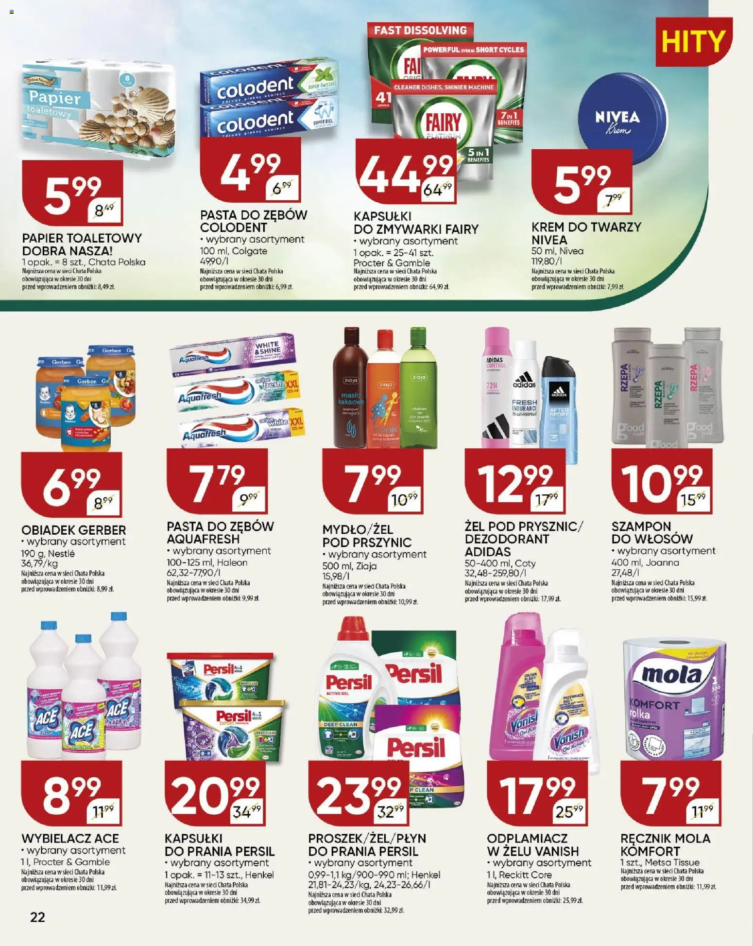 Chata Polska Gazetka od 20.11.2025 | Strona: 22 | Produkty: Vanish, Krem, Pasta do zębów, Krem do twarzy