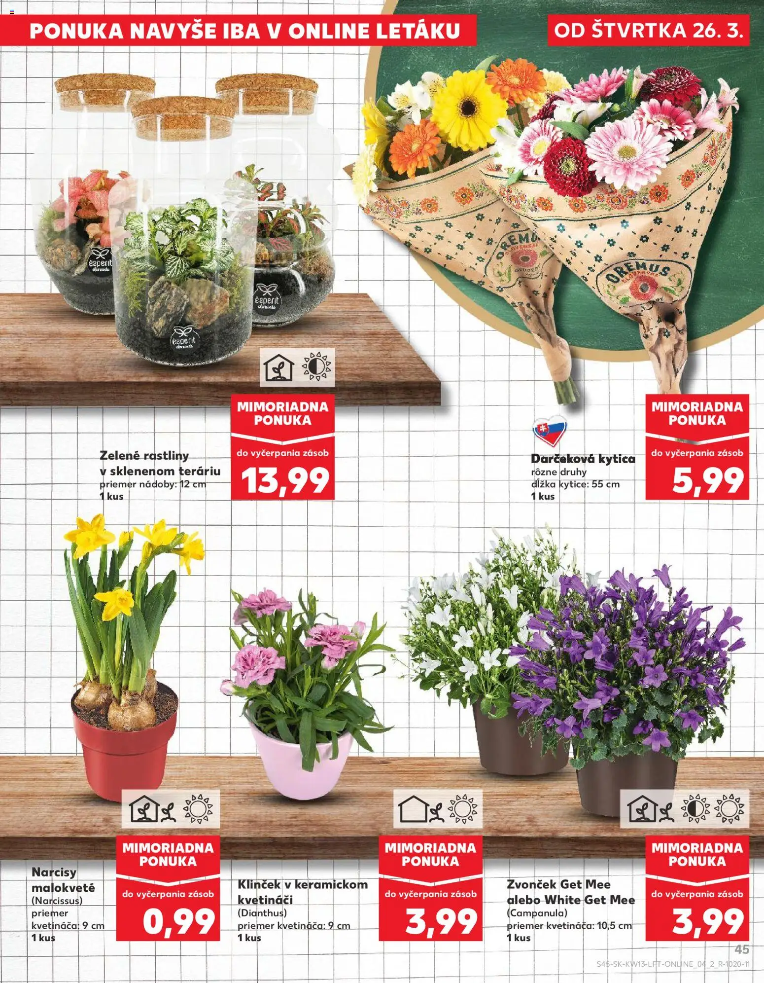 Nové Kaufland akcie – leták je platný od 26.03.2026 | Strana: 45 | Produkty: Zvonček