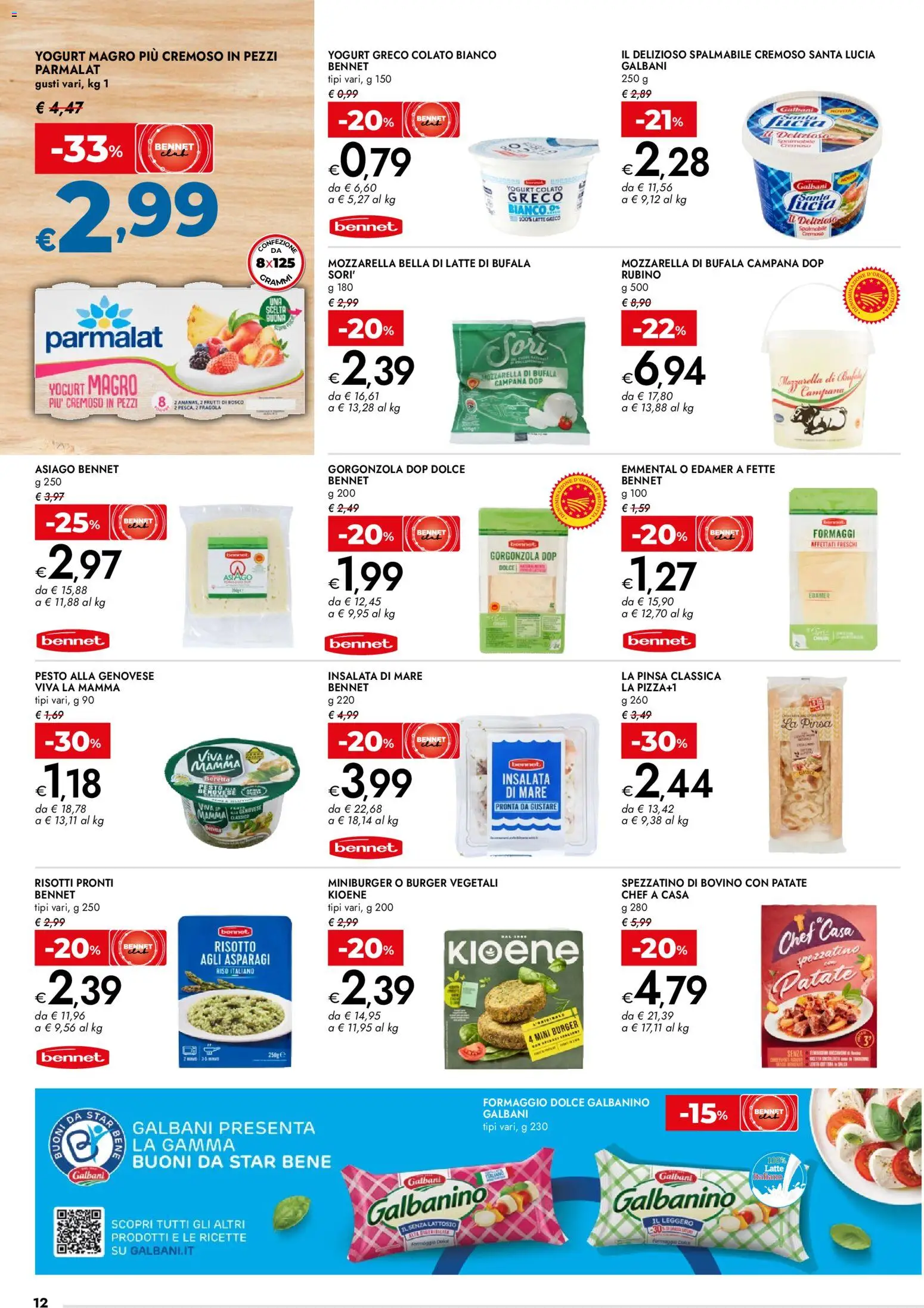 Volantino bennet del 02.01.2026 | Pagina: 12 | Prodotti: Riso, Pesto, Gorgonzola, Emmental