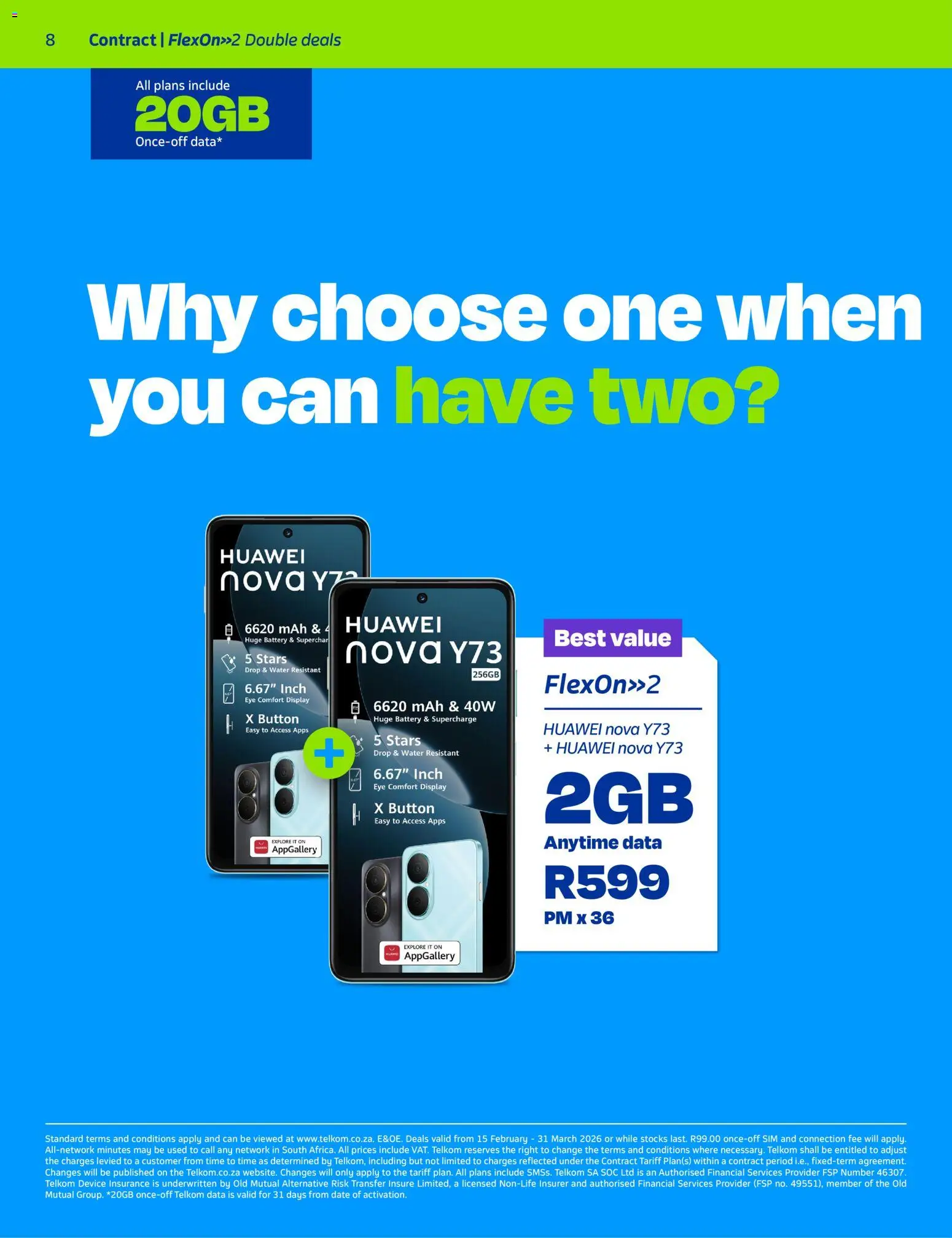 New Telkom catalogue – valid from 15.02.2026 | Page: 8 | Products: Data, Sim, Battery, Water