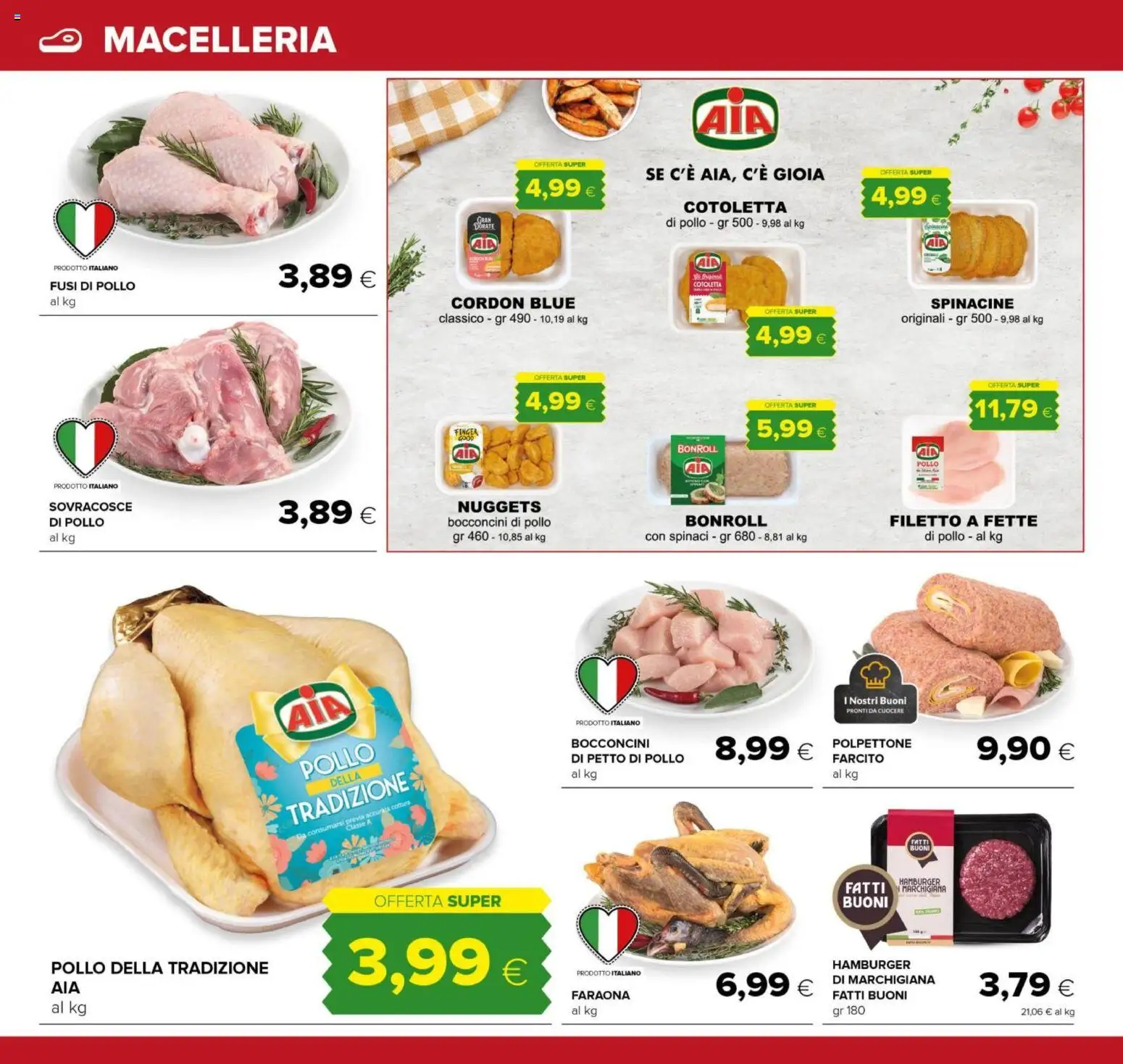 Volantino Oasi del 26.03.2026 | Pagina: 14 | Prodotti: Cordon blue, Pollo, Spinaci, Hamburger