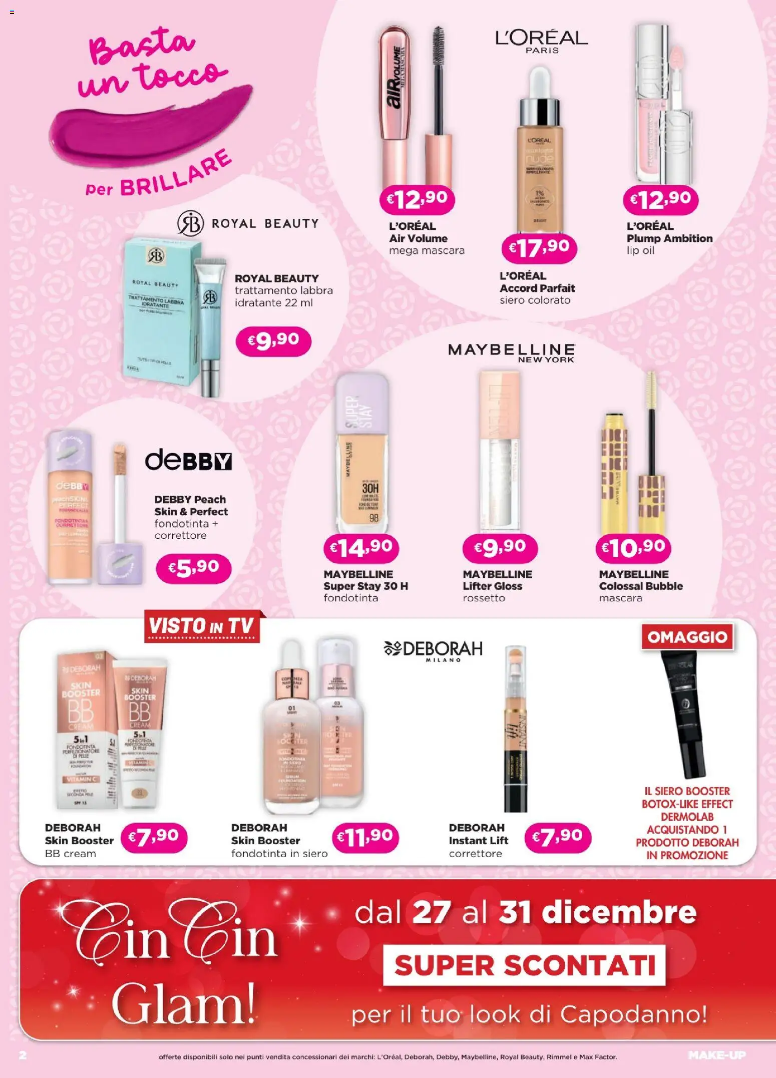 Volantino Acqua e Sapone del 17.12.2025 | Pagina: 2 | Prodotti: Mascara, Rossetto, Fondotinta, Correttore