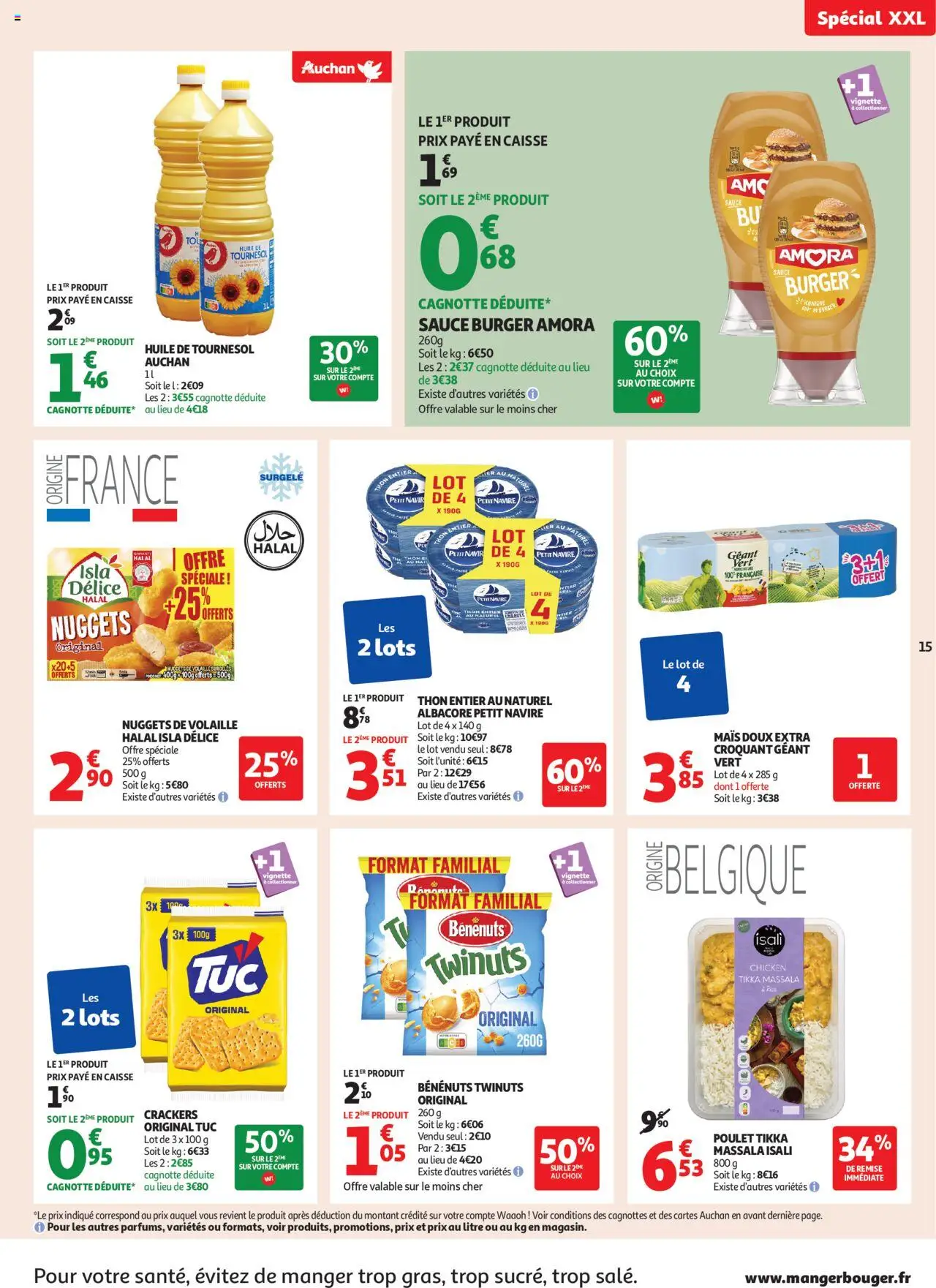  | Page: 15 | Produits: Crackers, Mais, Thon, Huile de tournesol