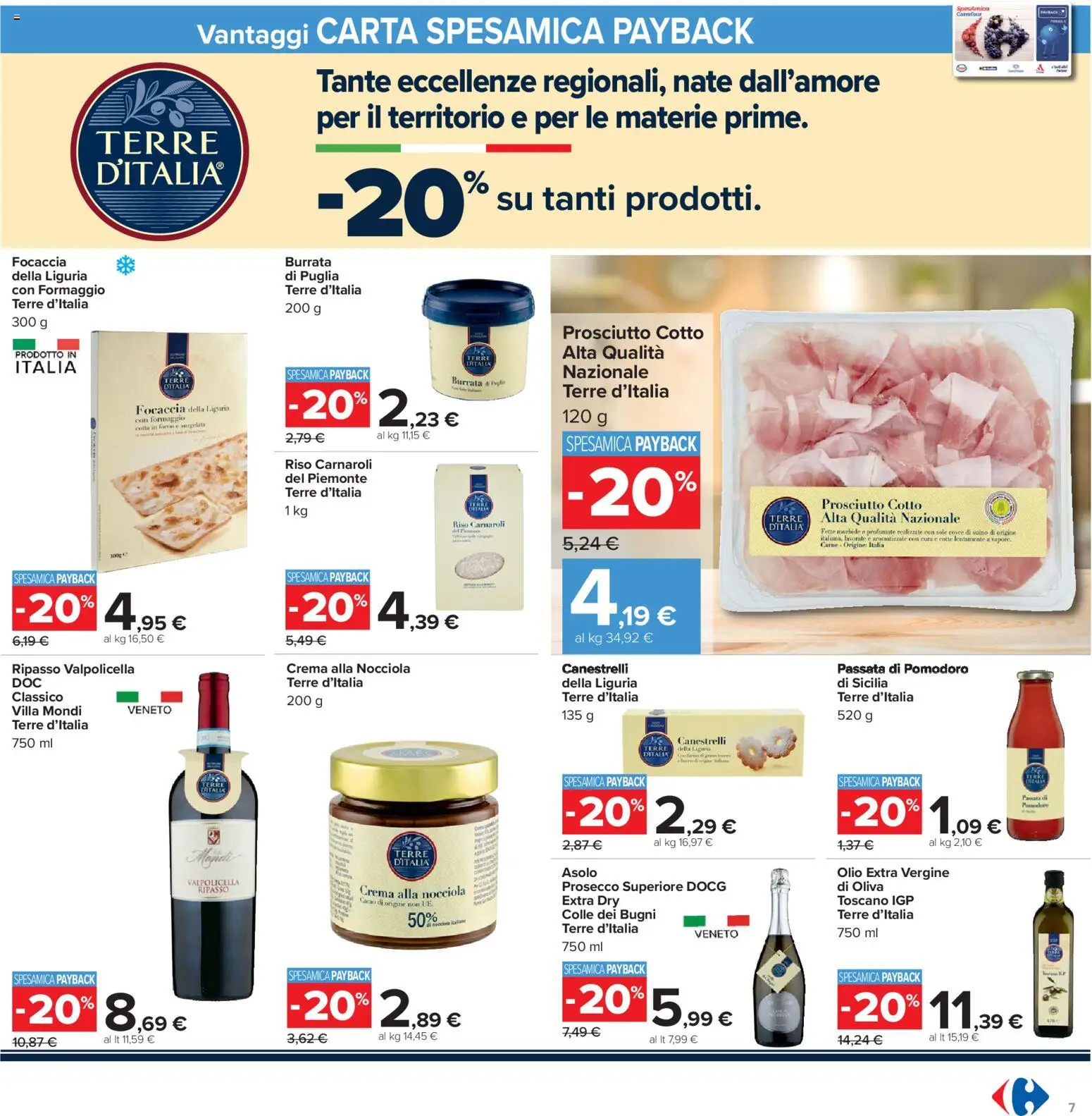 Volantino Carrefour del 27.01.2026 | Pagina: 7 | Prodotti: Prosciutto Cotto, Focaccia, Colla, Burrata