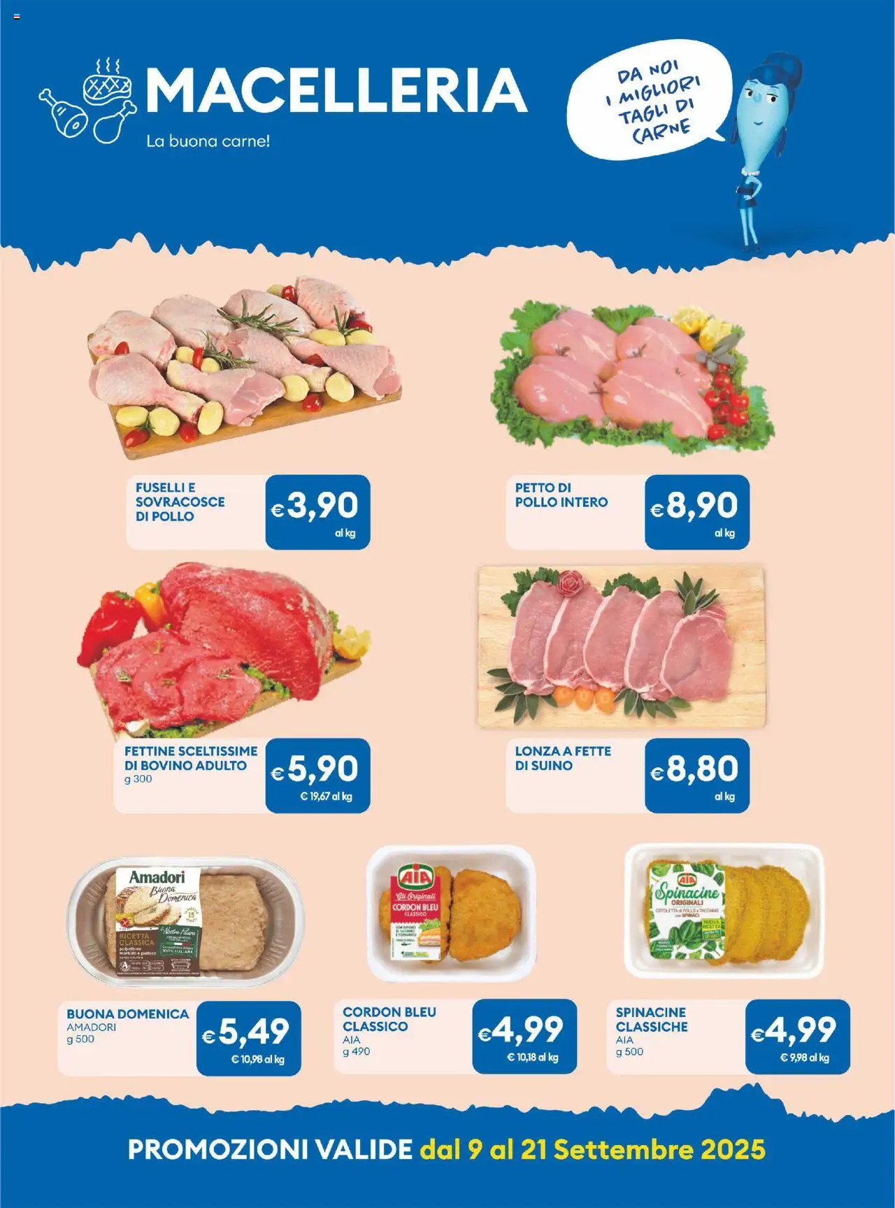 Volantino MD Discount del 09.09.2025 | Pagina: 6 | Prodotti: Bovino, Pollo, Suino, Spinaci