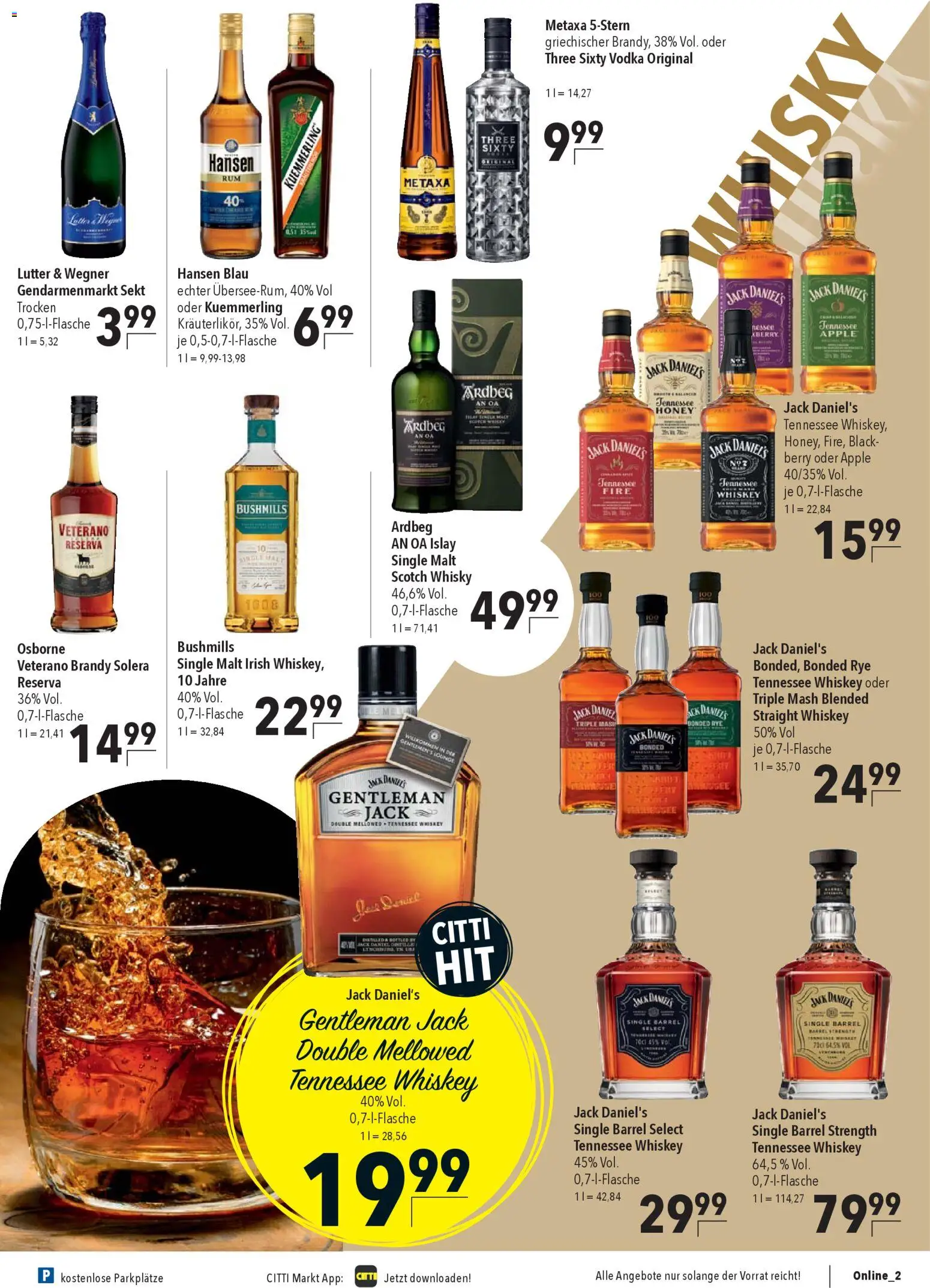 CITTI Markt Prospekt 	 – gültig ab 29.10.2025 | Seite: 23 | Produkte: Osborne, Sekt, Jack Daniel's, Whiskey