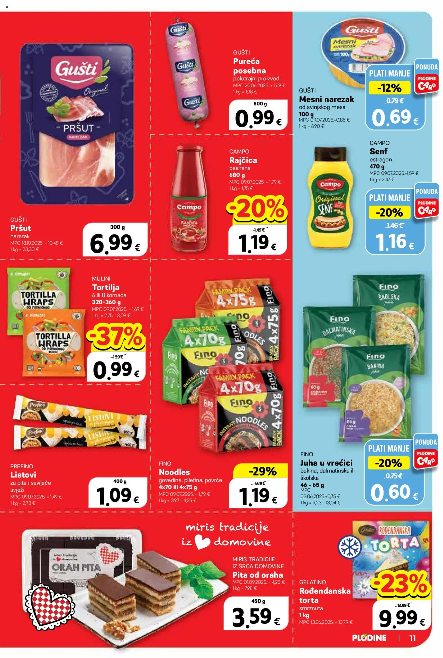 Plodine katalog | vrijedi od 07.01.2026 | Stranica: 11 | Proizvodi: Pita, Rajčica, Senf, Orah