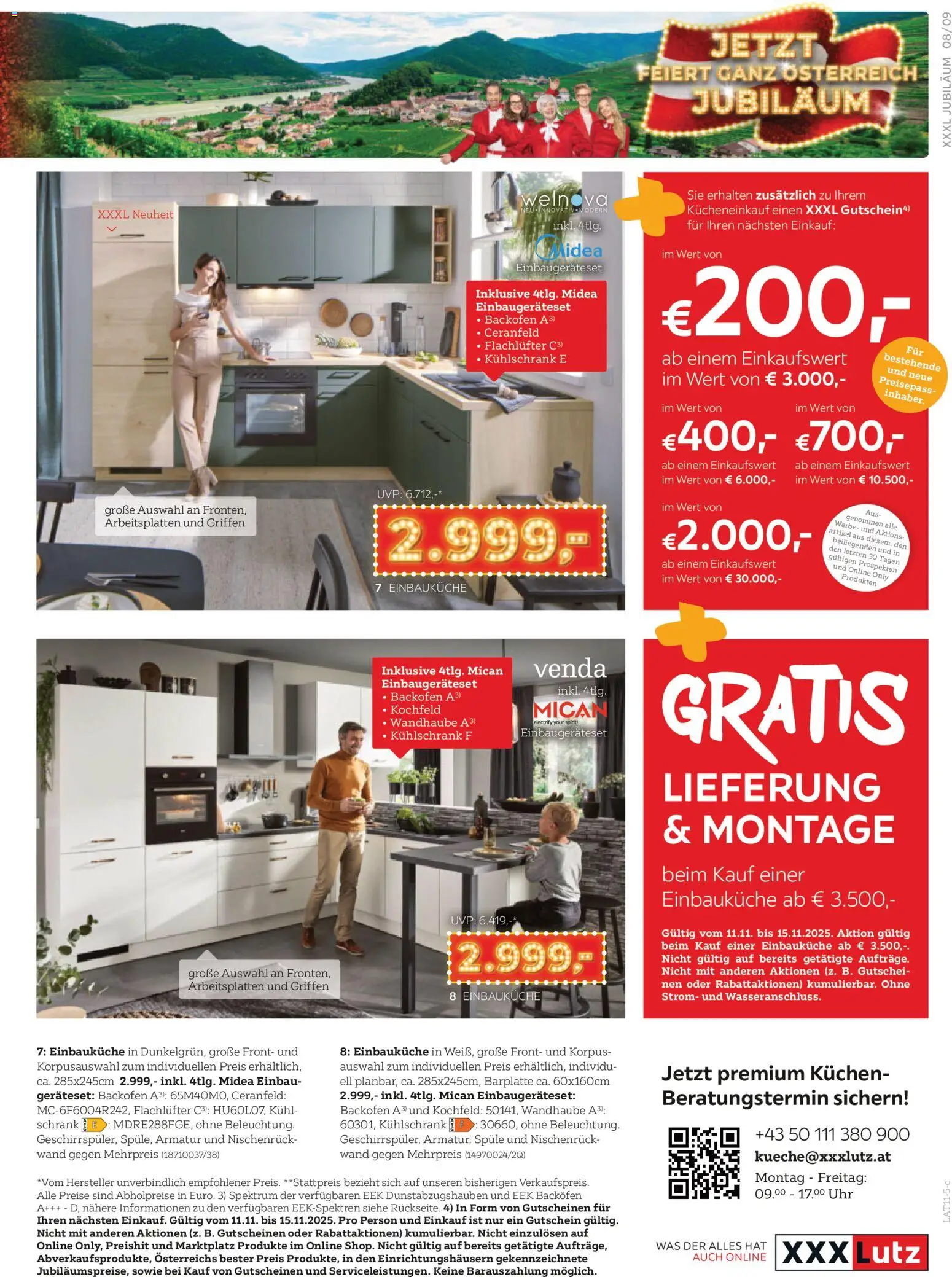 XXXLutz Jubiläums - Joker gültig ab 11.11.2025 | Seite: 9 | Produkte: Uhr, Kühlschrank, Kochfeld, Schrank