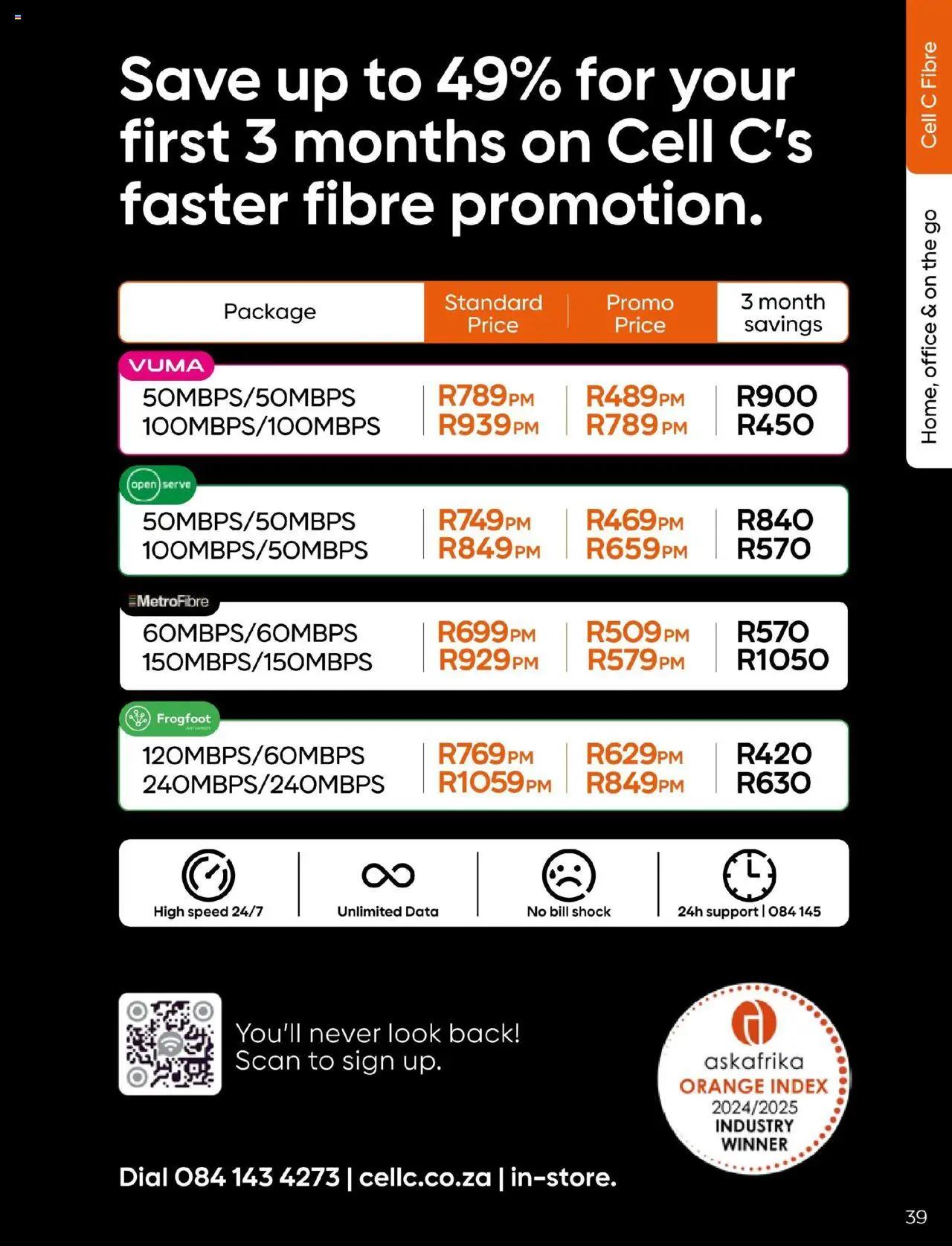 New Cell C catalogue – valid from 16.09.2025 | Page: 39 | Products: Data