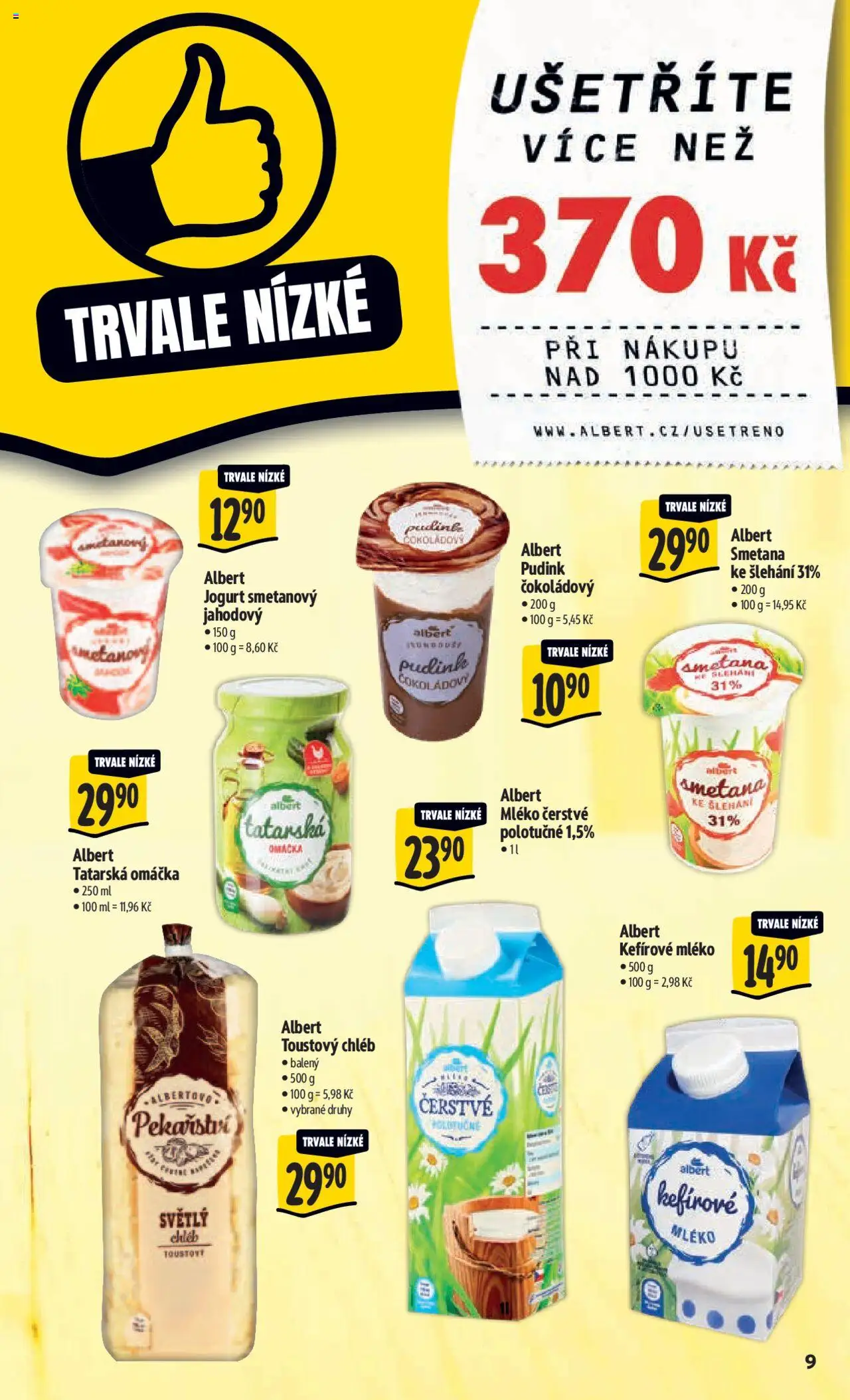 Albert leták - Hypermarket od 24.09.2025 | Strana: 16 | Produkty: Mléko, Chléb, Smetana, Tatarská omáčka