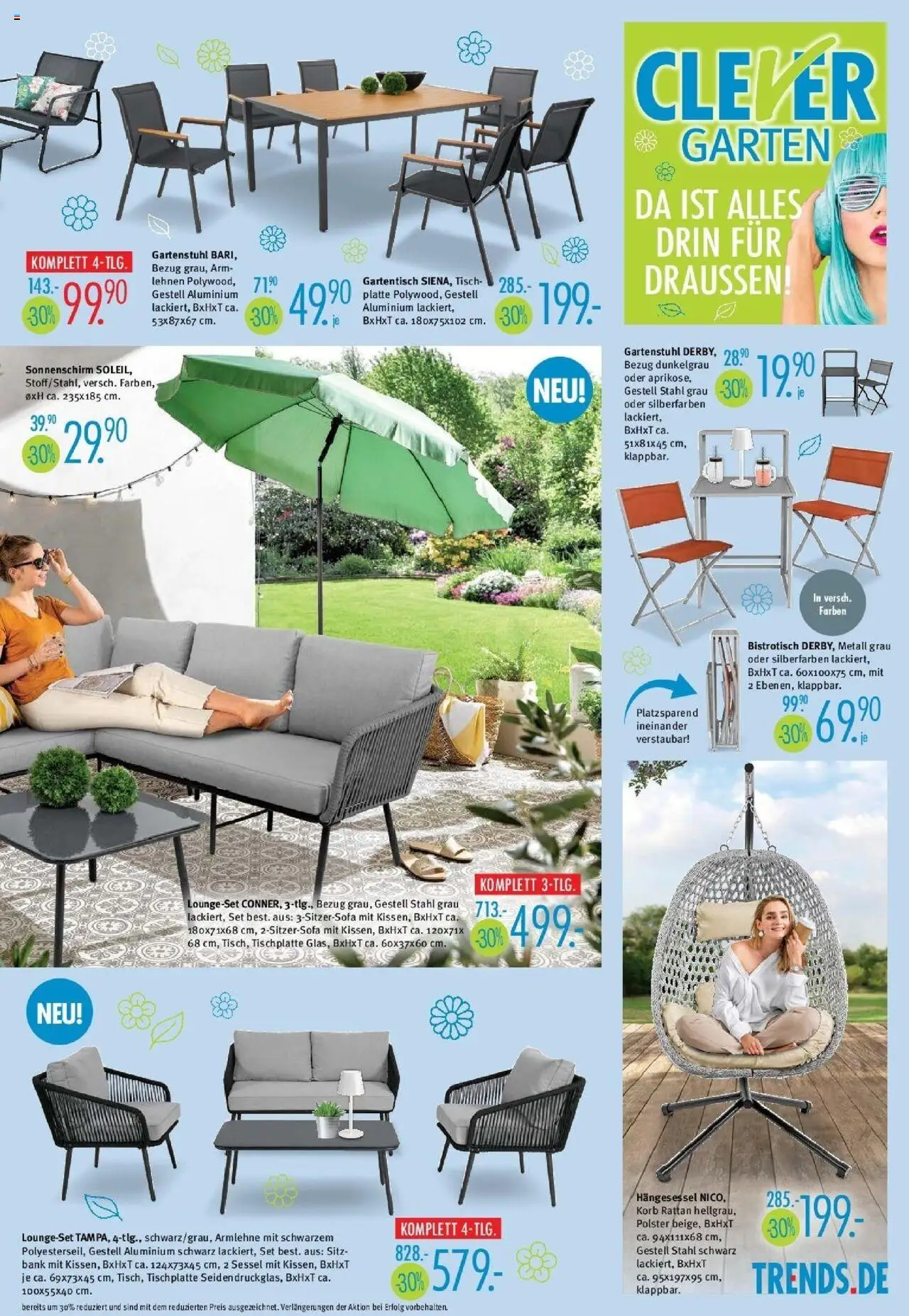 Trends - Ostermann Trends: Neue Möbel wirken Wunder. - gültig ab dem 30.05.2025 | Seite: 7 | Produkte: Sessel, Tisch, Korb, Sonnenschirm