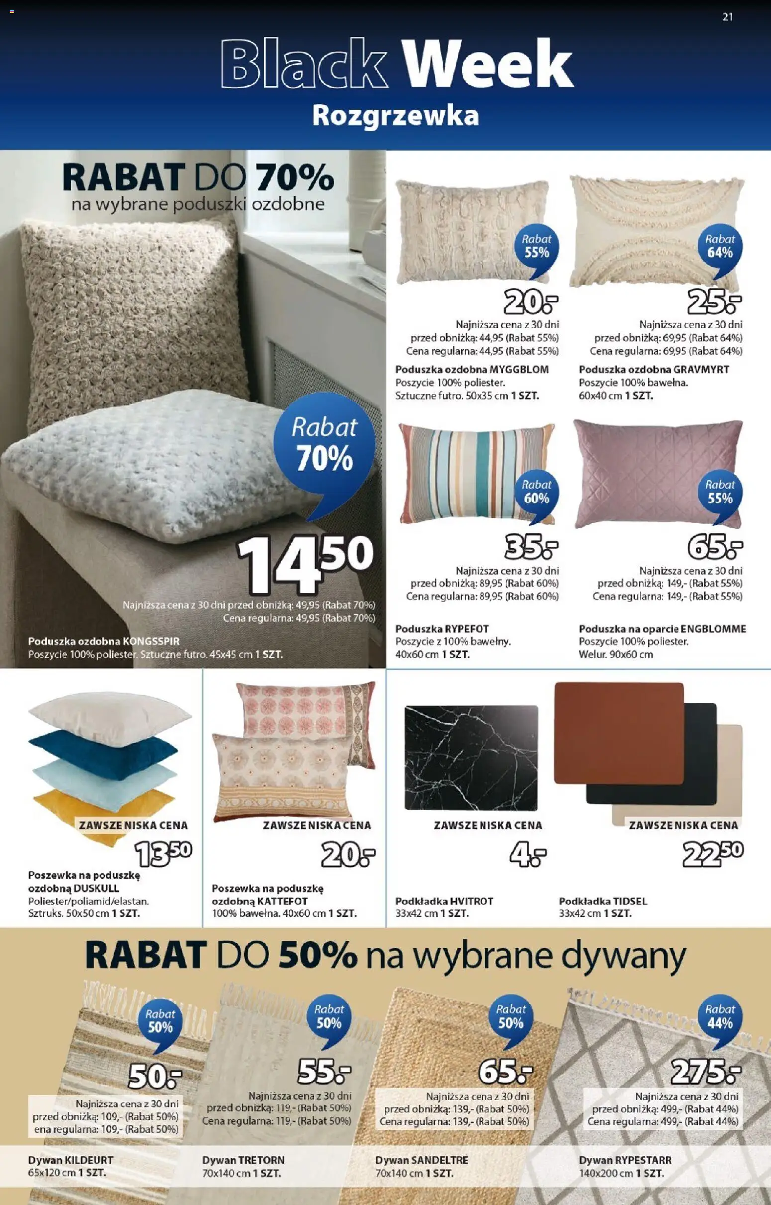 JYSK Black Friday od 12.11.2025 | Strona: 21 | Produkty: Poduszka, Dywan, Dywany