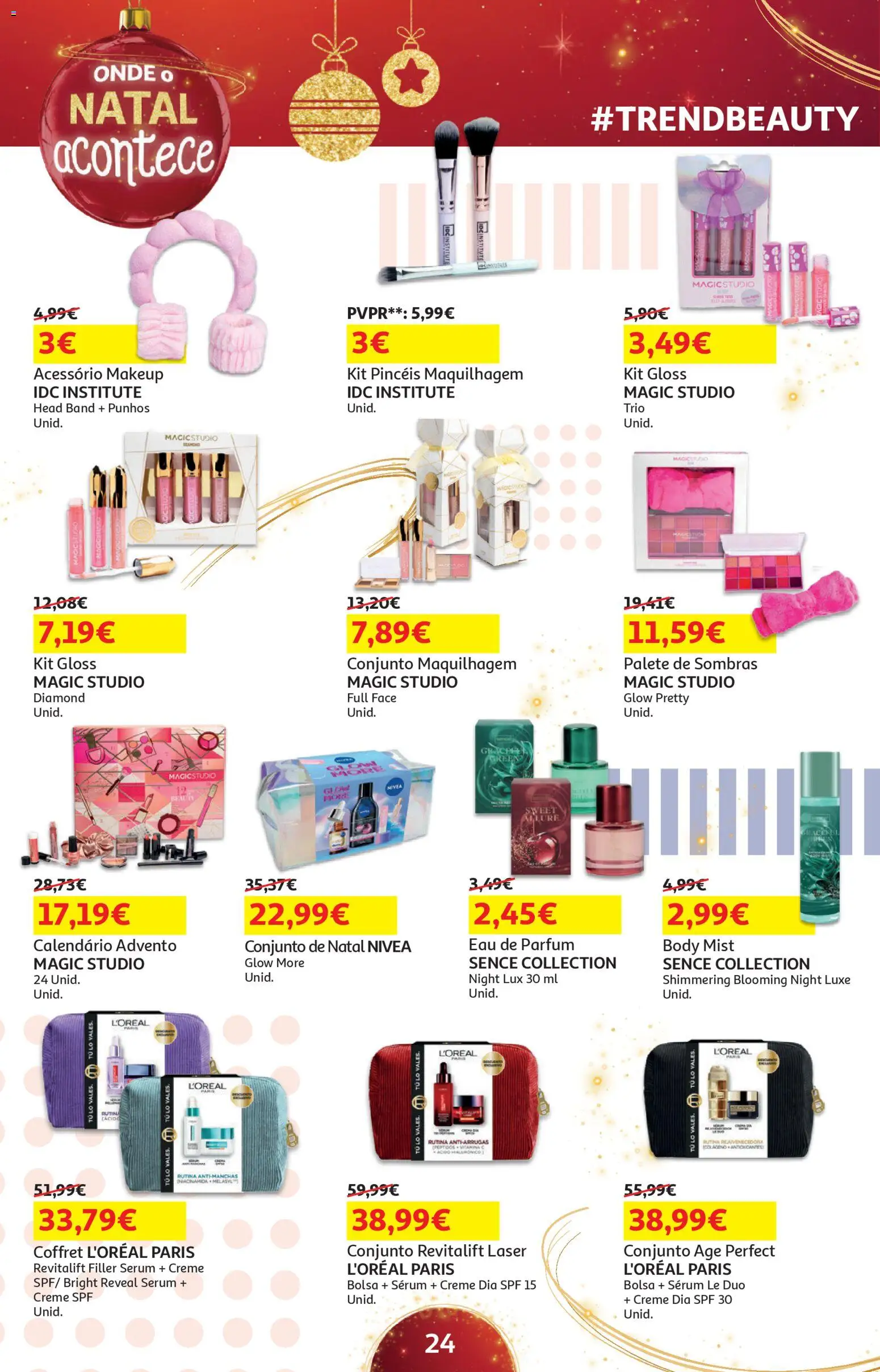 Auchan - Presentes │ válido de 18.11.2025 | Página: 24 | Produtos: Gloss, Bolsa, Maquilhagem, Sombras