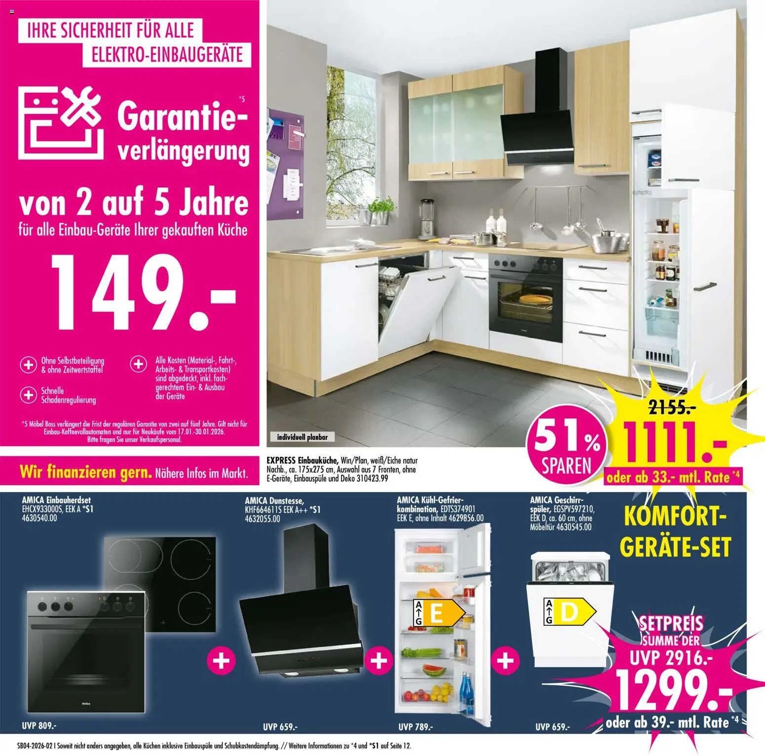 SB Möbel Boss Prospekt 	 – gültig ab 17.01.2026 | Seite: 2 | Produkte: Küche, Kuchen