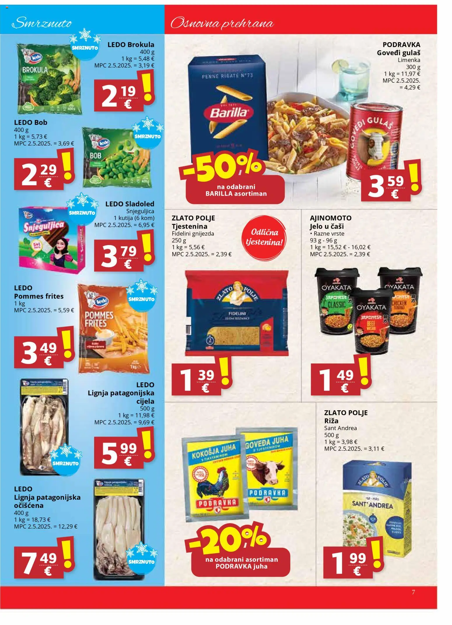Djelo katalog | vrijedi od 19.11.2025 | Stranica: 7 | Proizvodi: Pommes frites, Ledo, Sladoled, Barilla