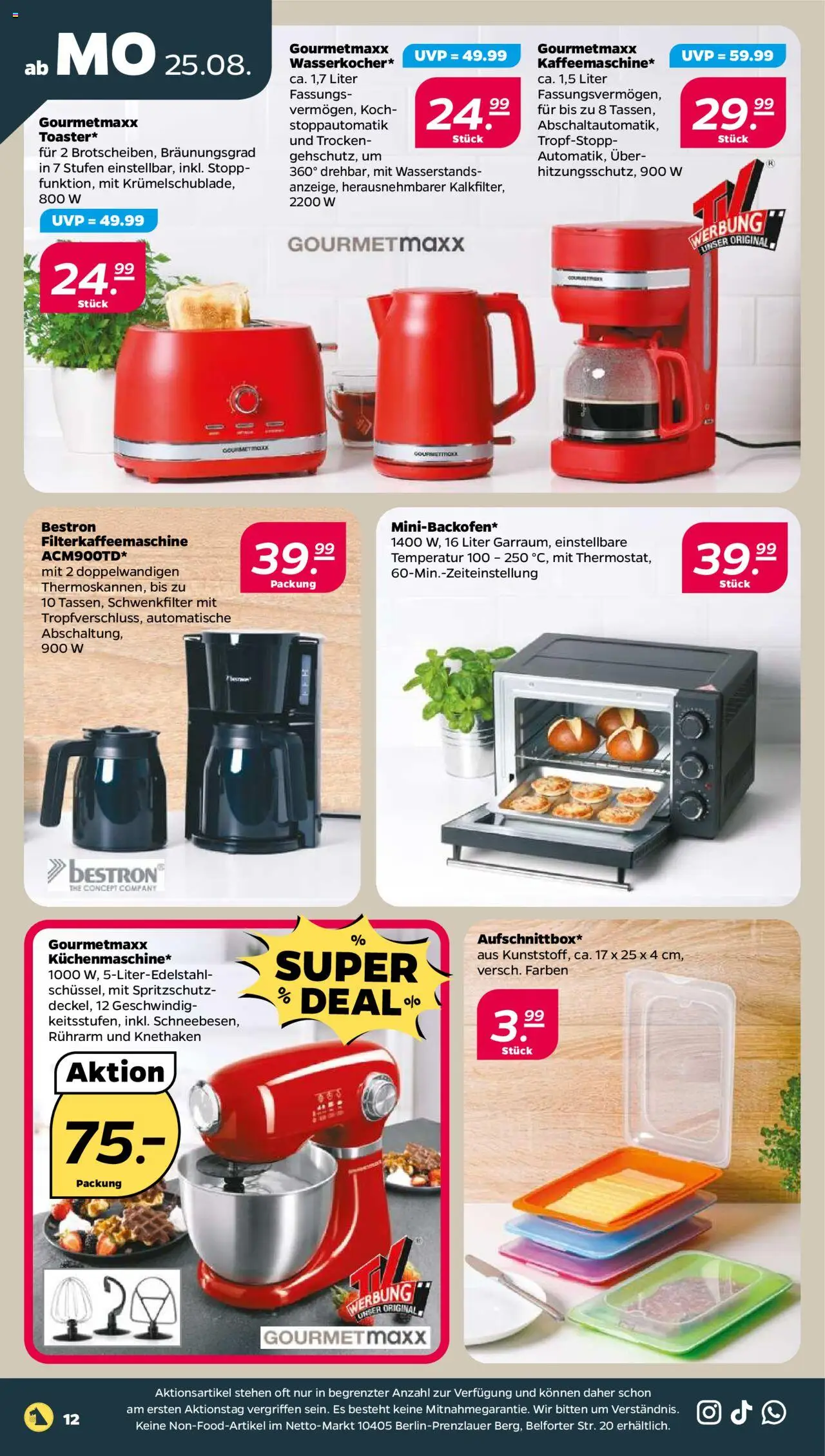 Netto Prospekt 	 - gültig ab dem 25.08.2025 | Seite: 12 | Produkte: Filterkaffeemaschine