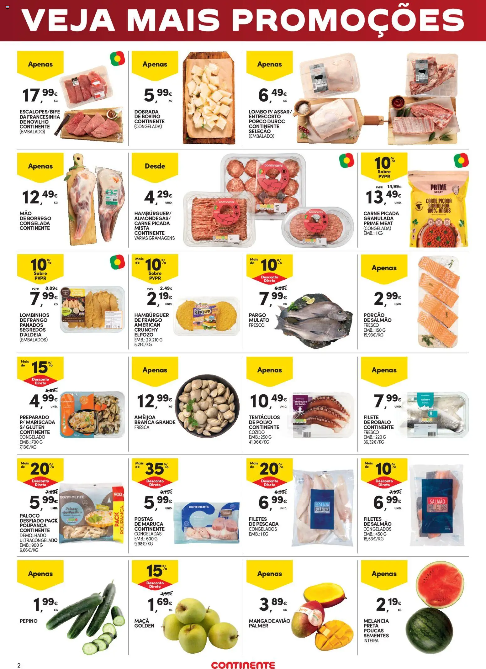 Continente Fim de Semana à Continente │ válido de 17.04.2026 | Página: 2 | Produtos: Pescada, Polvo, Carne picada, Carne