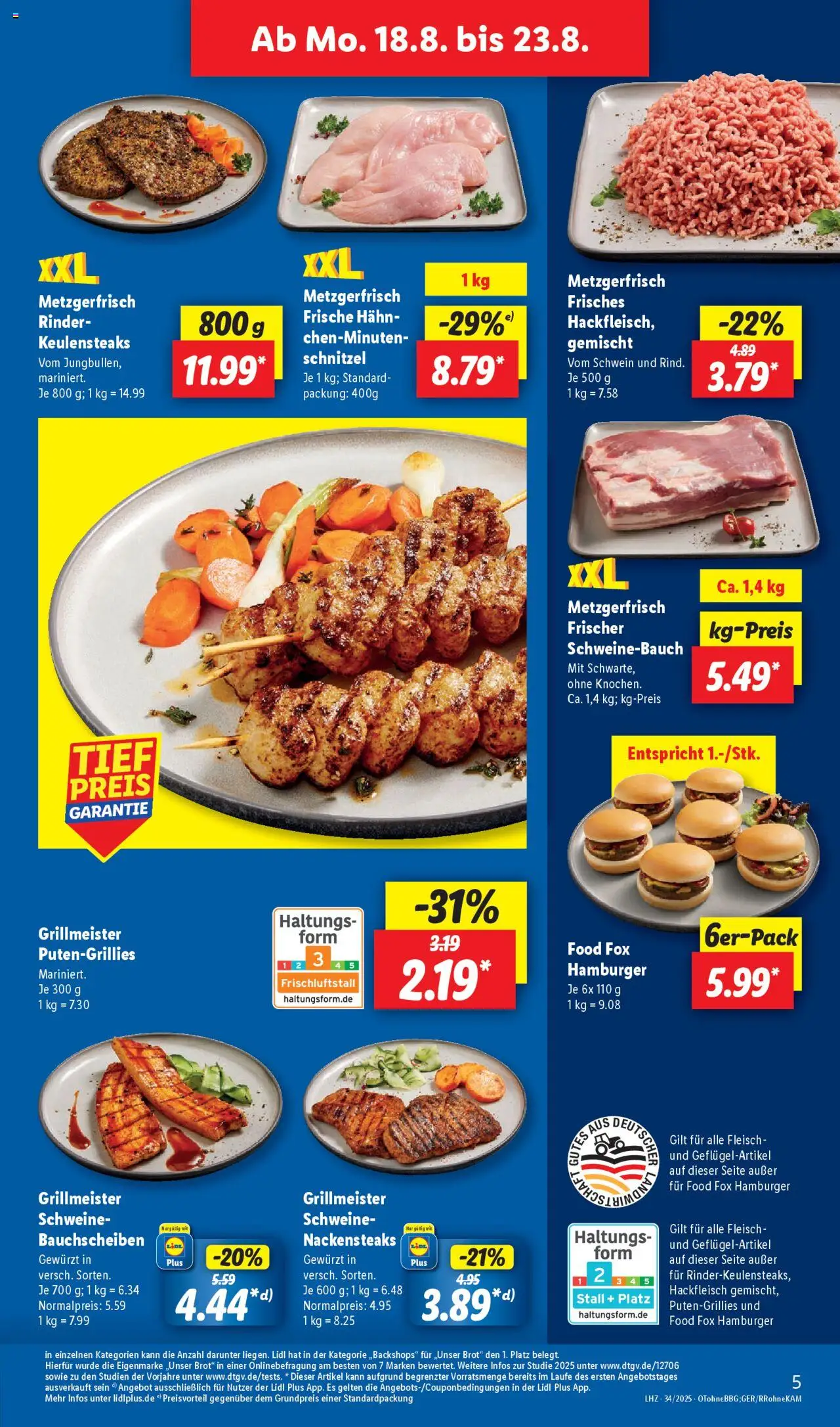 Lidl Prospekt Düsseldorf	 - gültig ab dem 18.08.2025 | Seite: 7 | Produkte: Nackensteaks, Schnitzel, Fleisch, Hackfleisch