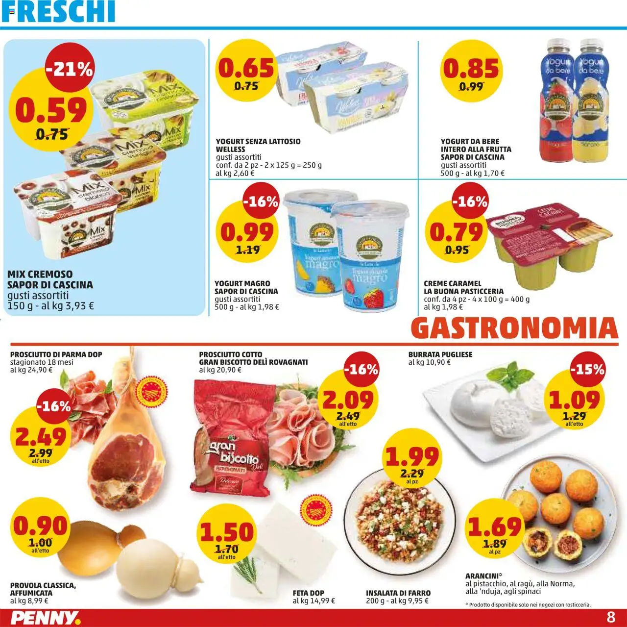 Volantino PENNY del 14.08.2025 | Pagina: 8 | Prodotti: Prosciutto Cotto, Spinaci, Feta, Farro