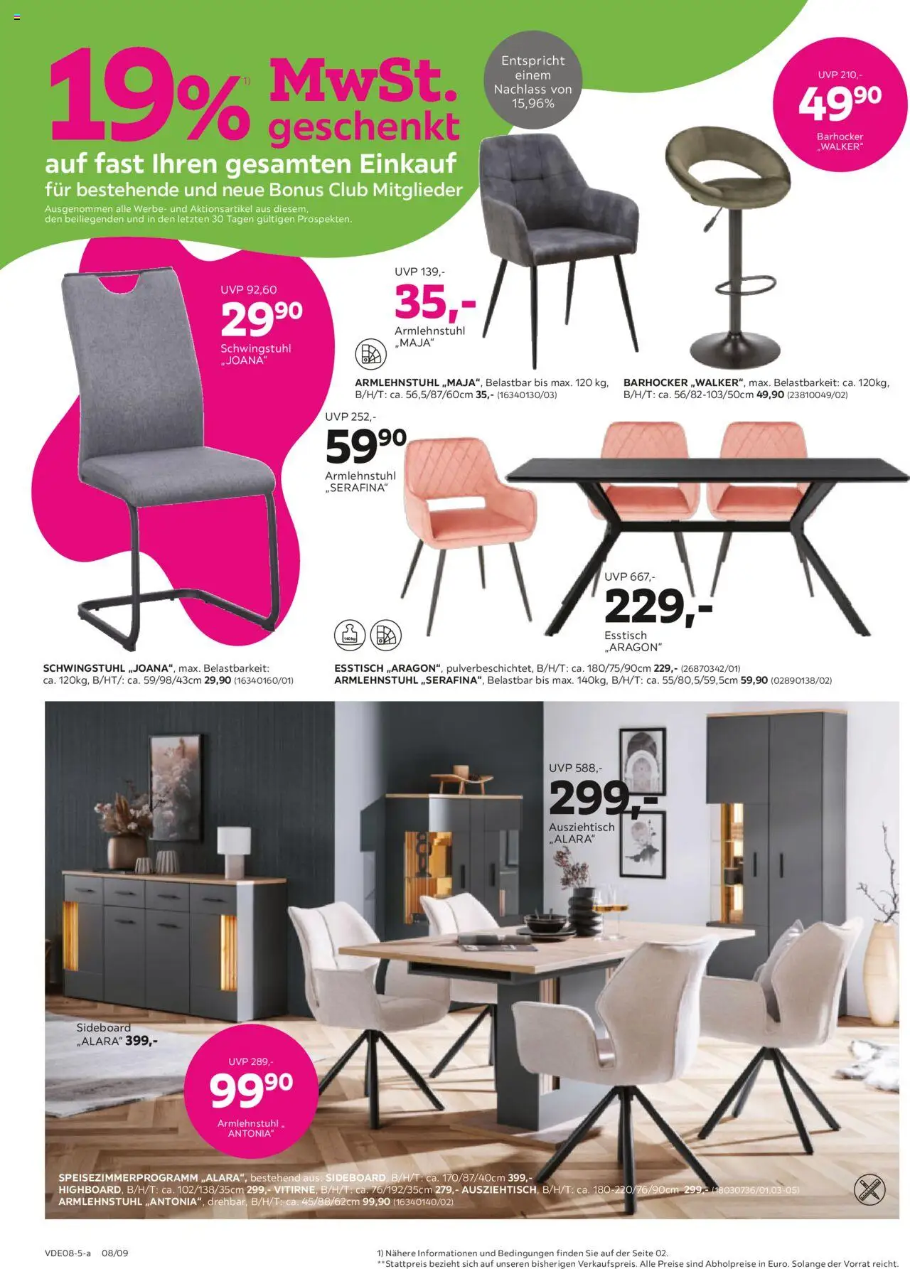 Mömax Prospekt 	 - gültig ab dem 28.07.2025 | Seite: 8 | Produkte: Sideboard, Esstisch, Barhocker
