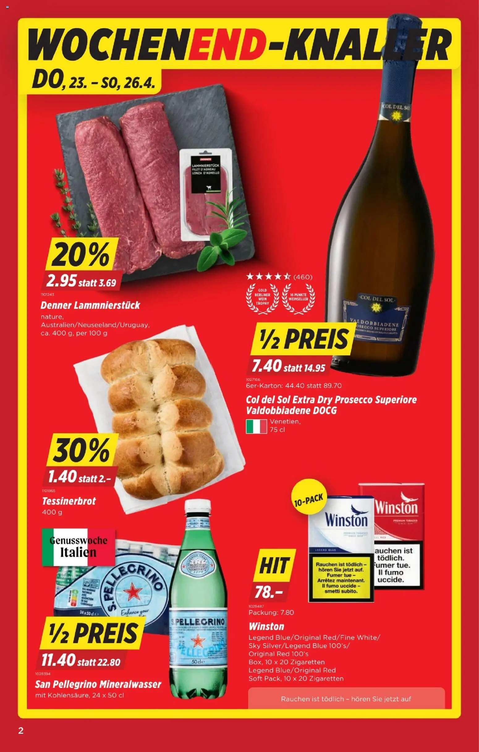 Denner aktionen – gültig ab 23.04.2026 | Seite: 2 | Produkte: Mineralwasser