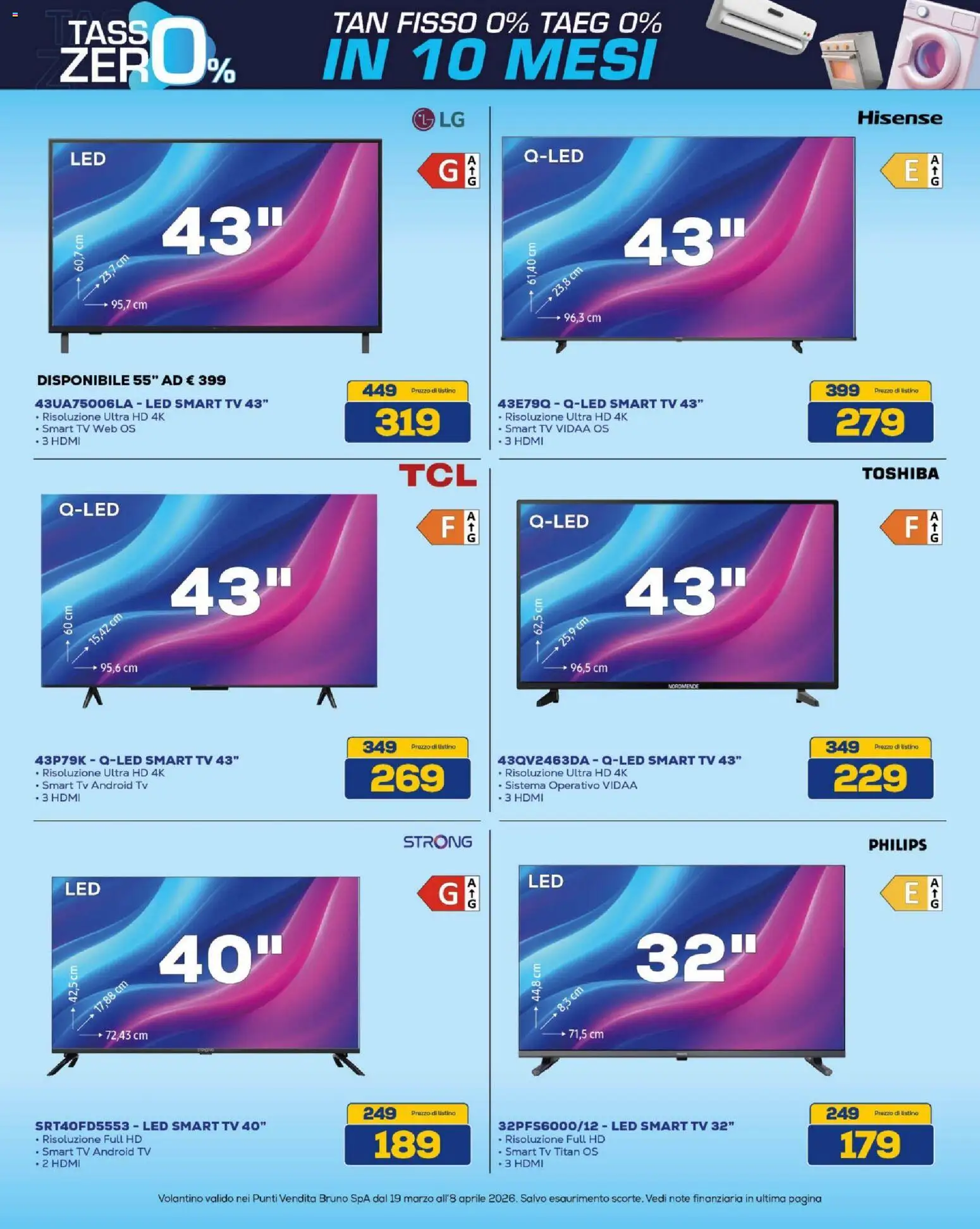 Volantino BRUNO del 19.03.2026 | Pagina: 19 | Prodotti: smart TV, TV