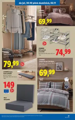 Ofertele Lidl valabile de la 27.10.2025 | Pagină: 37 | Produse: Cuvertură, Saltea, Raft, Haine