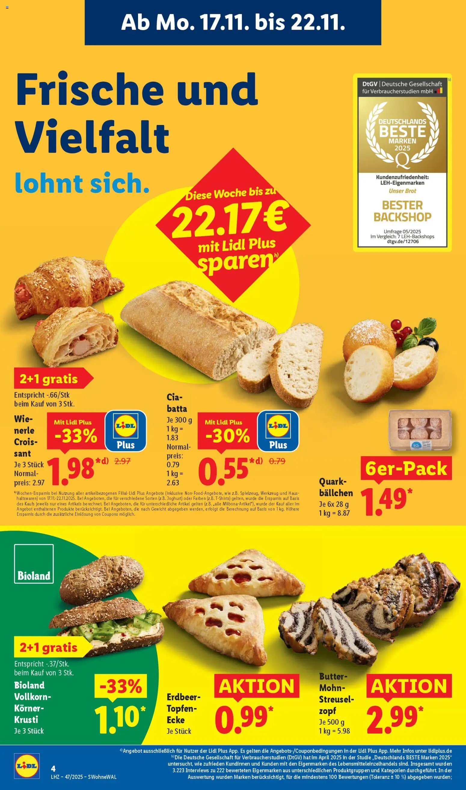 Lidl Prospekt Gundelsheim – gültig ab 17.11.2025 | Seite: 12 | Produkte: Gewicht, Quark, Butter, Joghurt