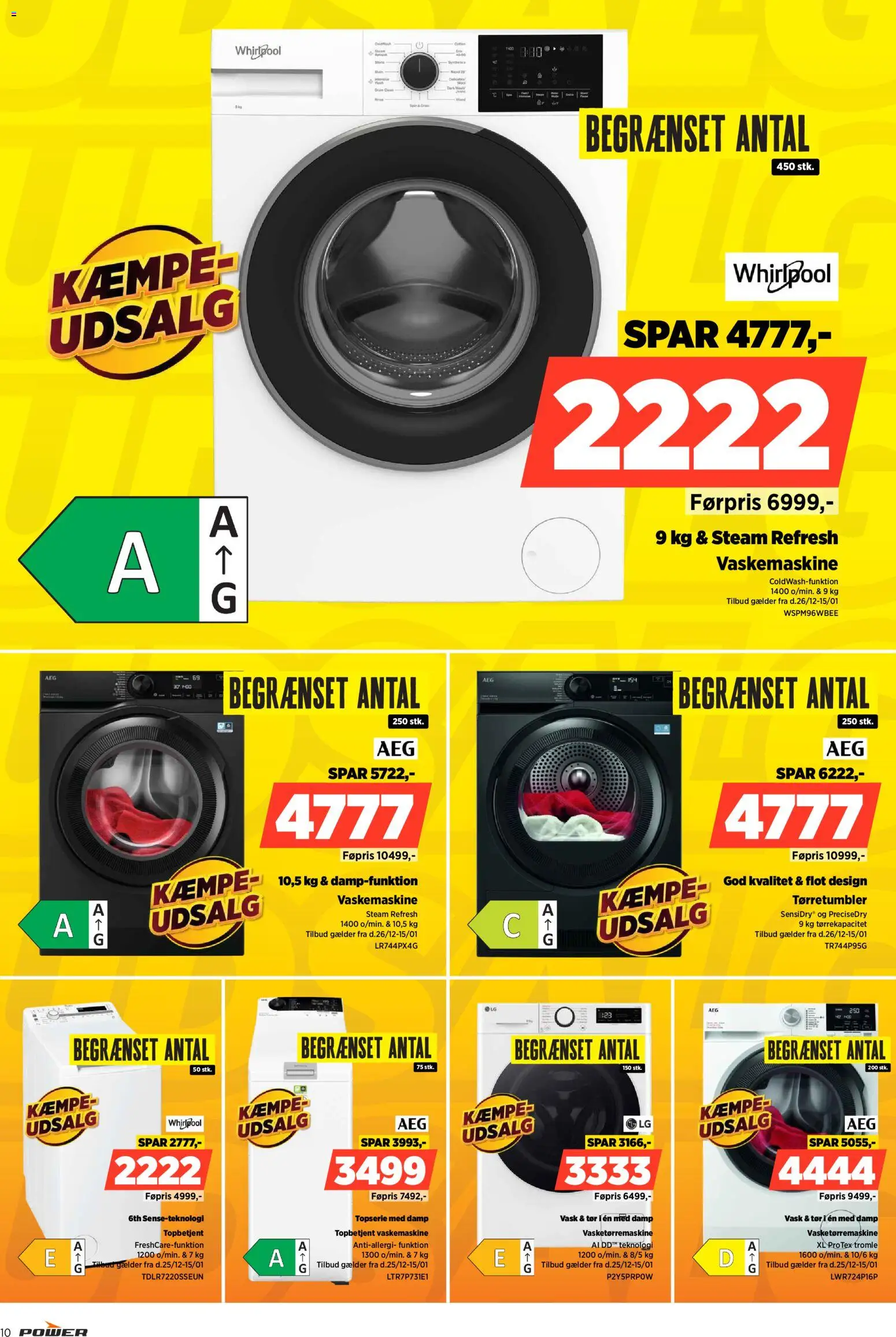 Power tilbudsavis – gyldig fra 25.12.2025 | Side: 10 | Produkter: Vaskemaskine, Tørretumbler