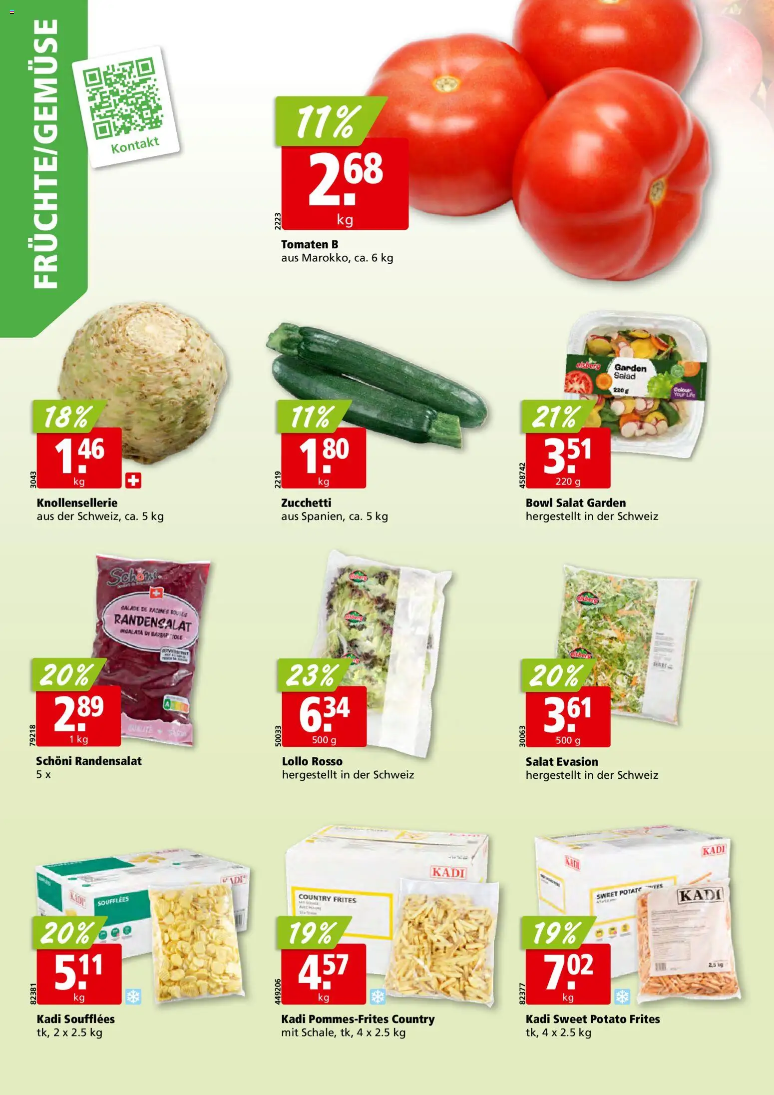 Aligro aktionen Schlieren, Gossau SG, Frauenfeld, Rapperswil-Jona, Sargans, Bern, Brüttisellen, Pratteln, Emmen, Spreitenbach – gültig ab 13.04.2026 | Seite: 2 | Produkte: Tomaten, Salat